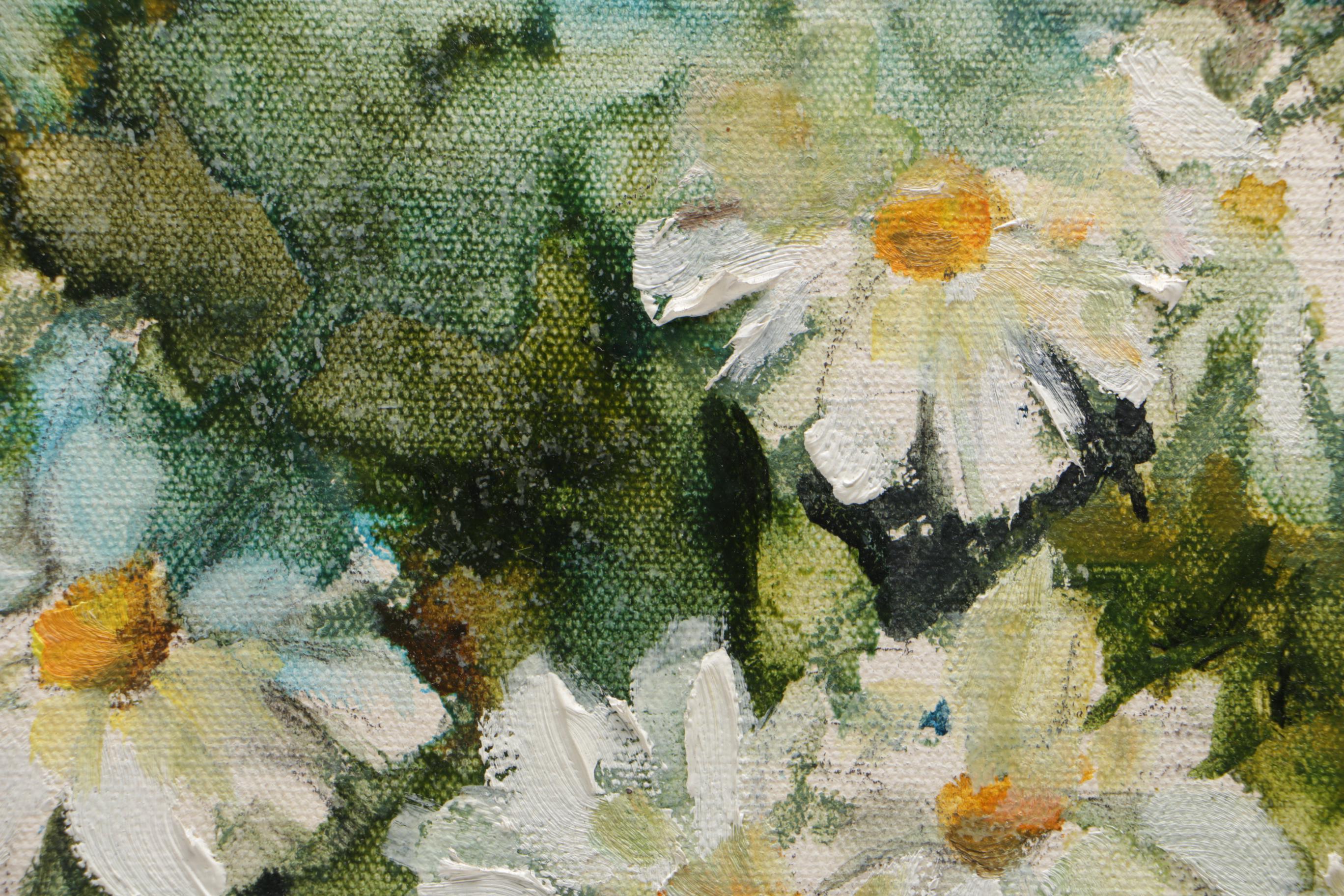 Engelen Floral Themed Oil on Canvas Painting