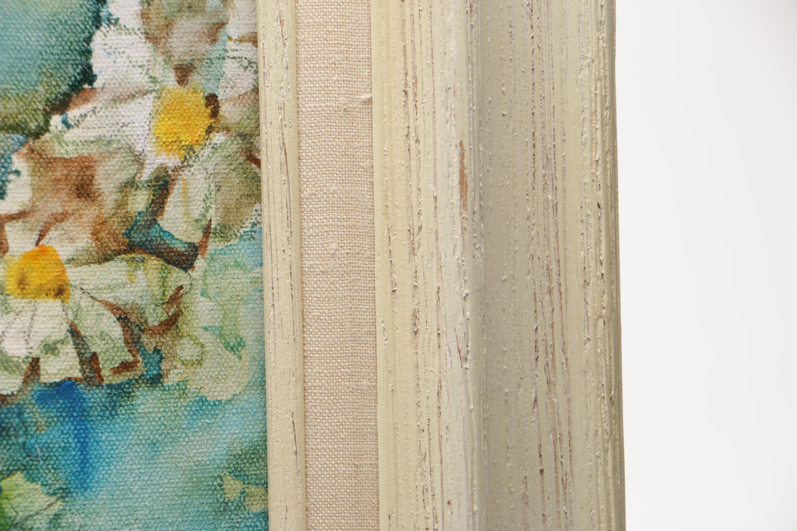 Engelen Floral Themed Oil on Canvas Painting