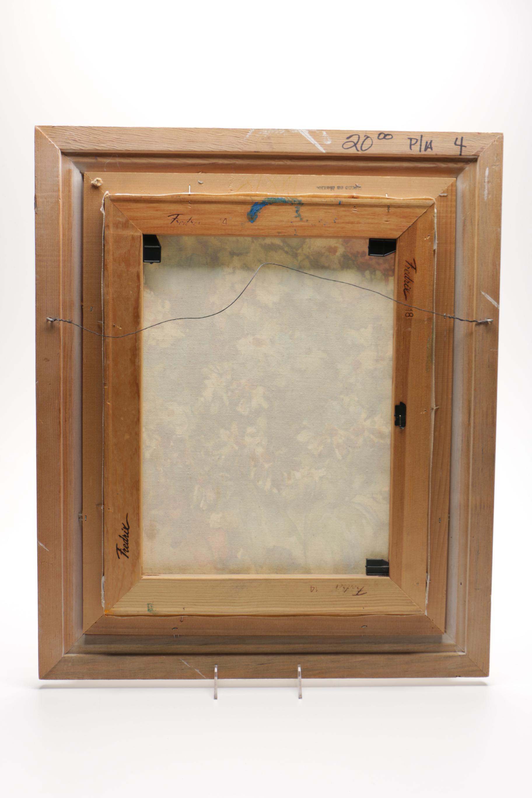 Engelen Floral Themed Oil on Canvas Painting