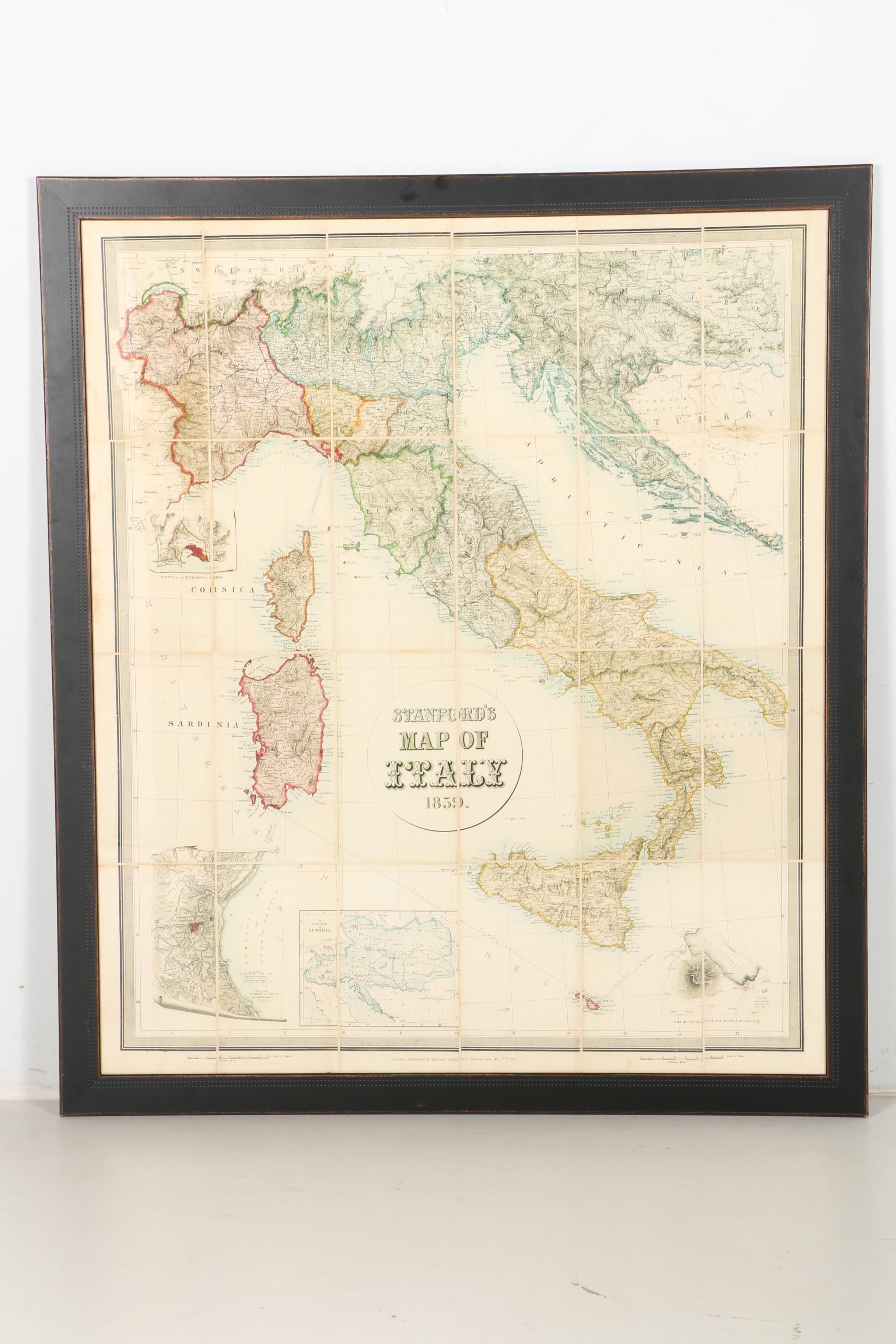 Giclee Print of "Stanford's Map of Italy 1859"