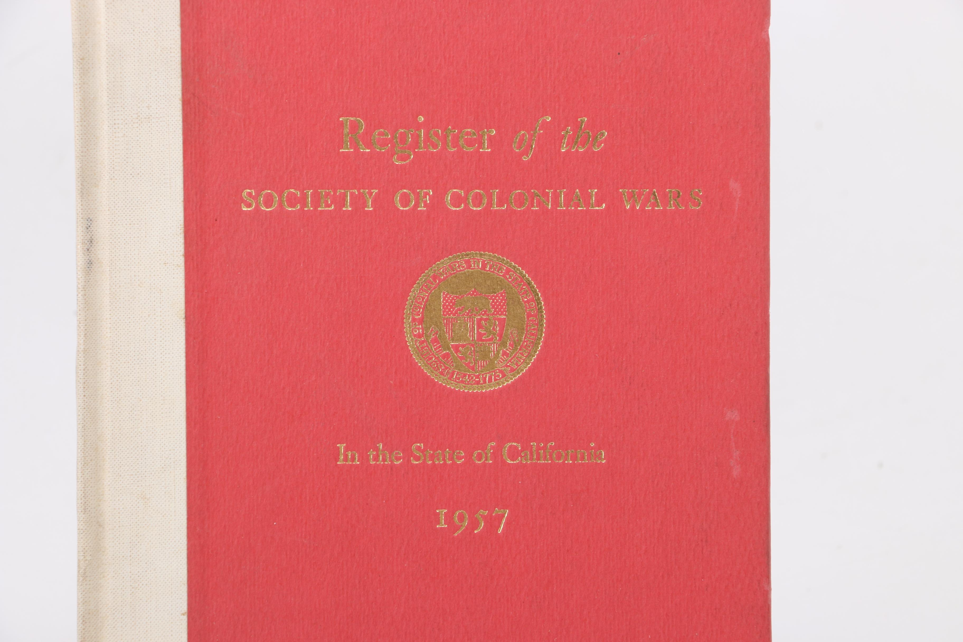 1957 "Register of the Society of Colonial Wars in the State of California"