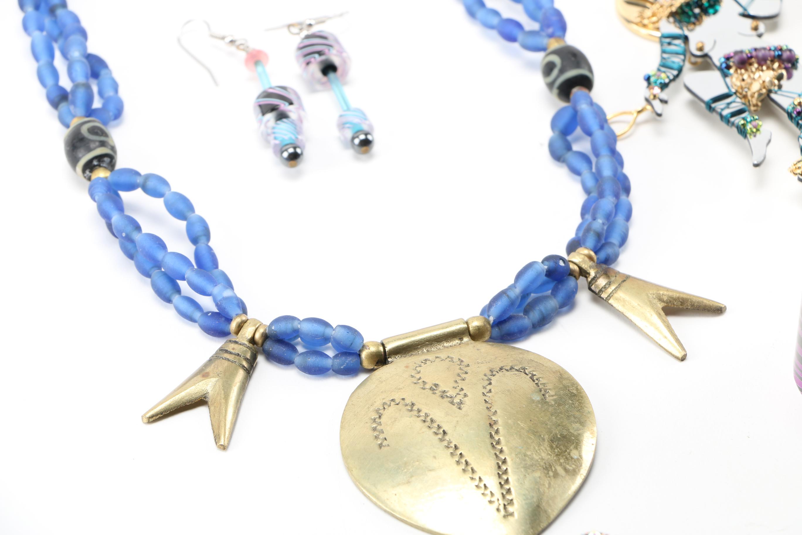 Necklaces, Earrings, Brooch, and Cuff Including Laurel Burch and Liztech