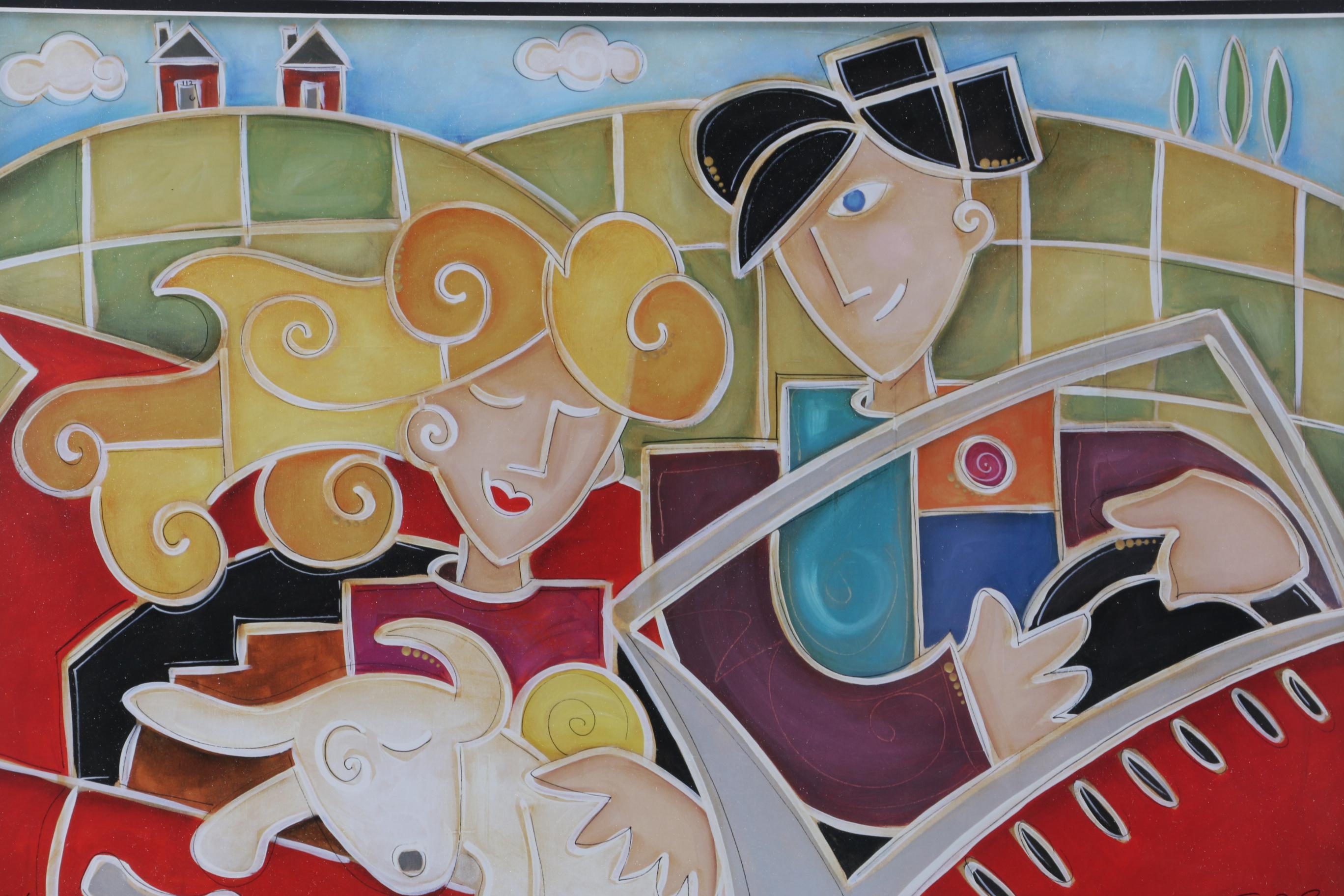 Eric Waugh Limited Edition Offset Lithograph of Abstract Driving Scene