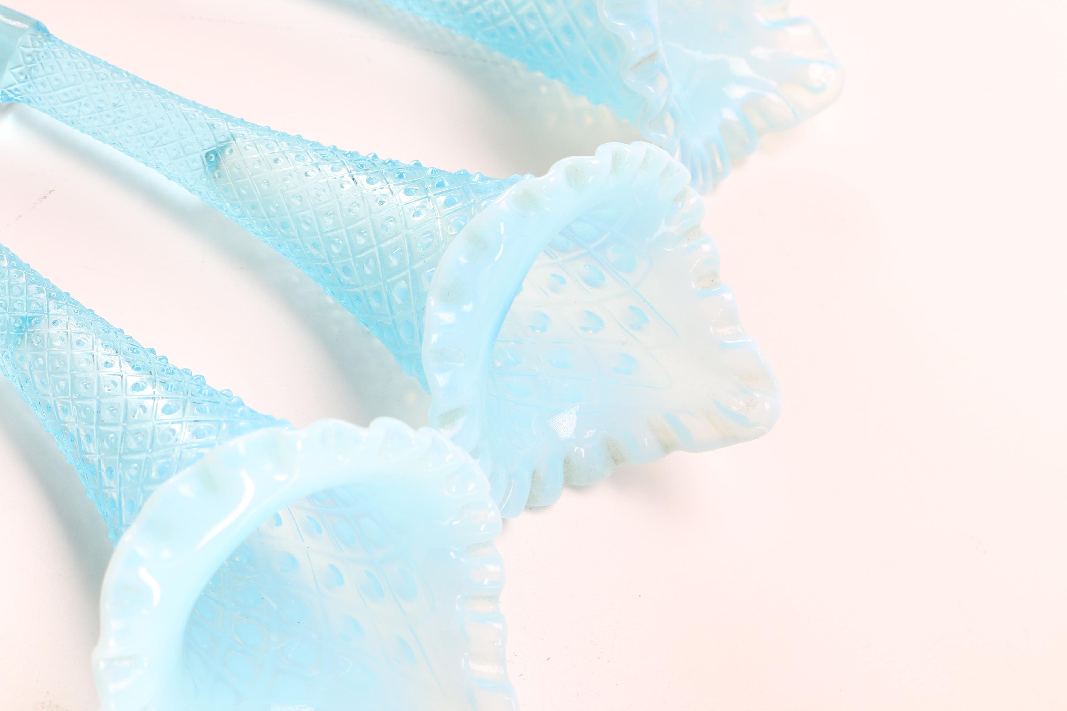 Fenton Light Blue Glass Epergne Circa 1960s