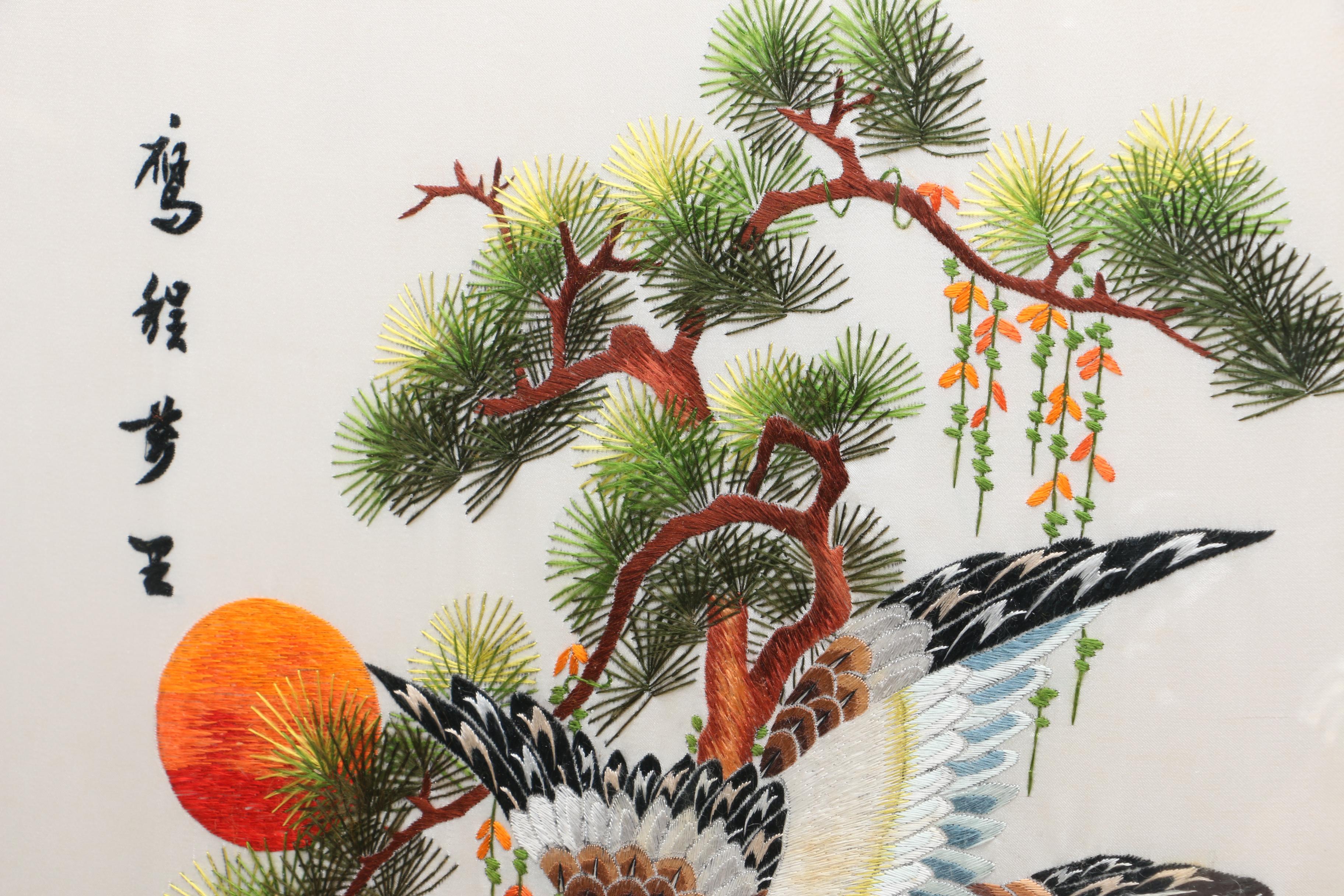 Chinese Embroidery on Silk of Birds