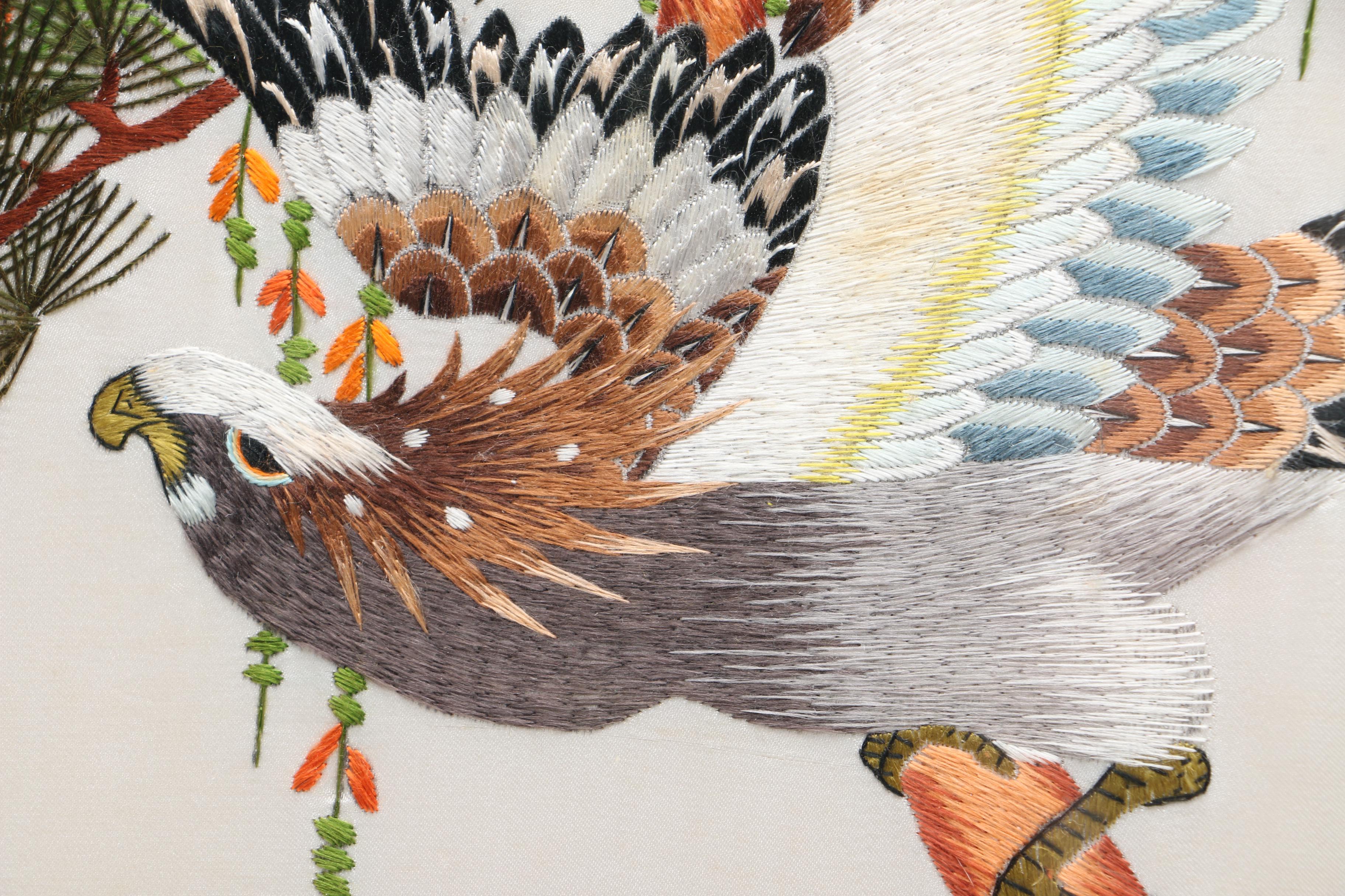 Chinese Embroidery on Silk of Birds