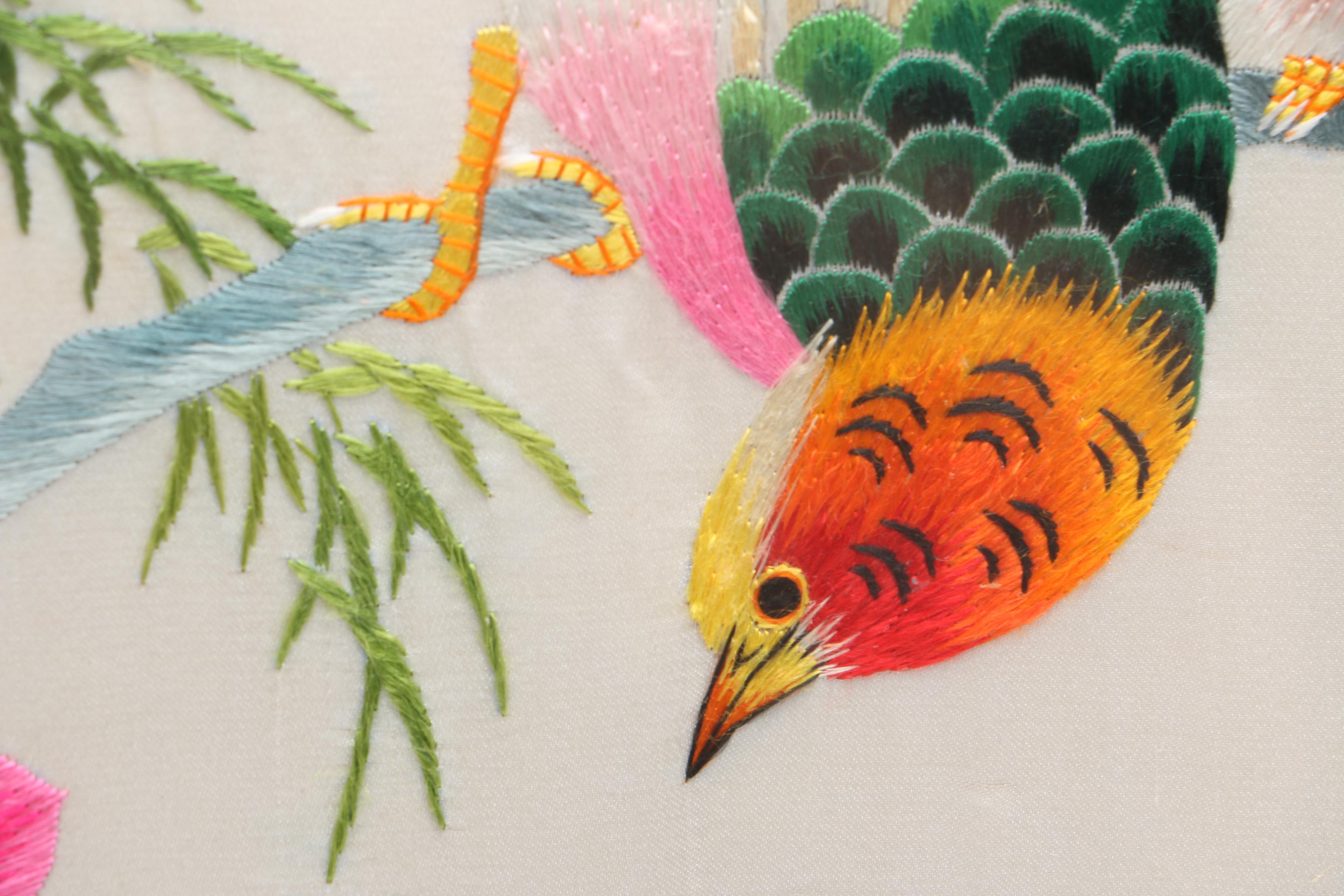 Chinese Embroidery on Silk of Birds