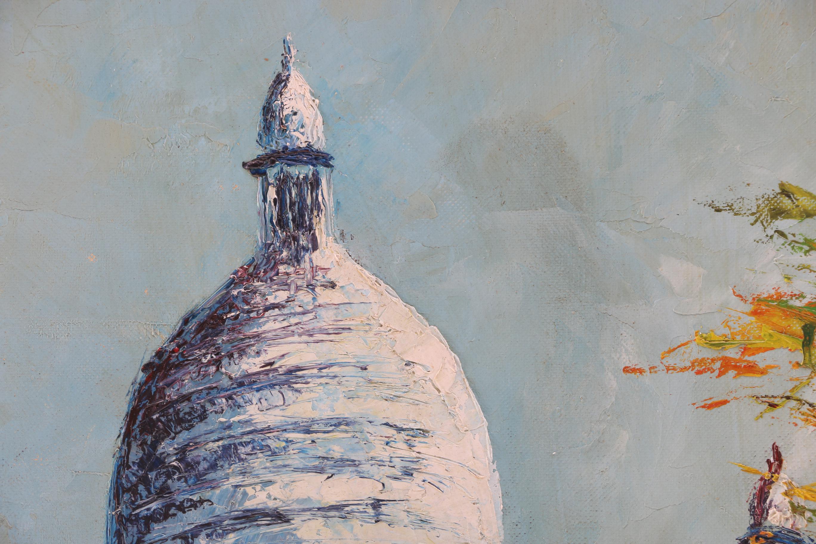 Happers Oil on Canvas Painting of Street Scene