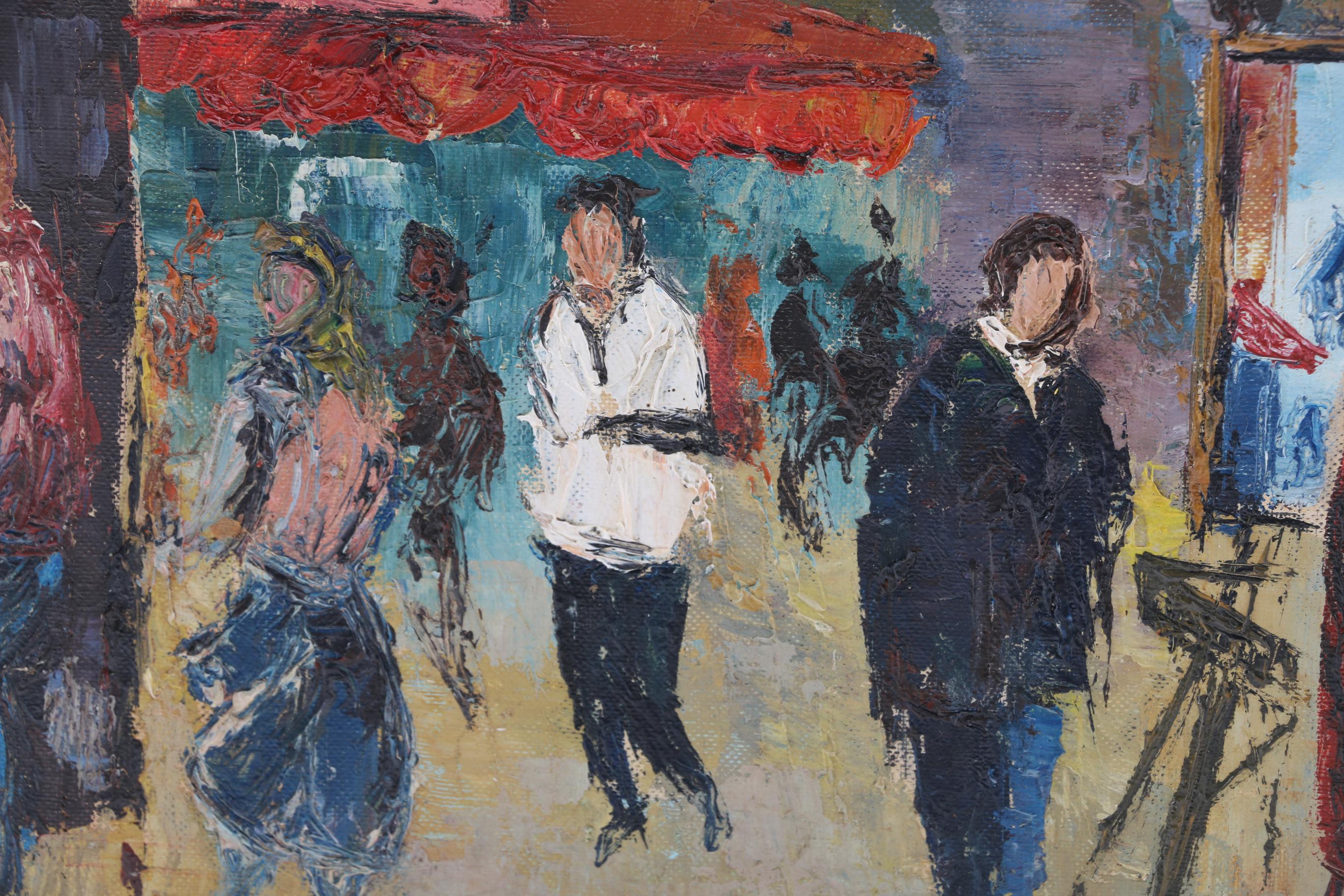 Happers Oil on Canvas Painting of Street Scene