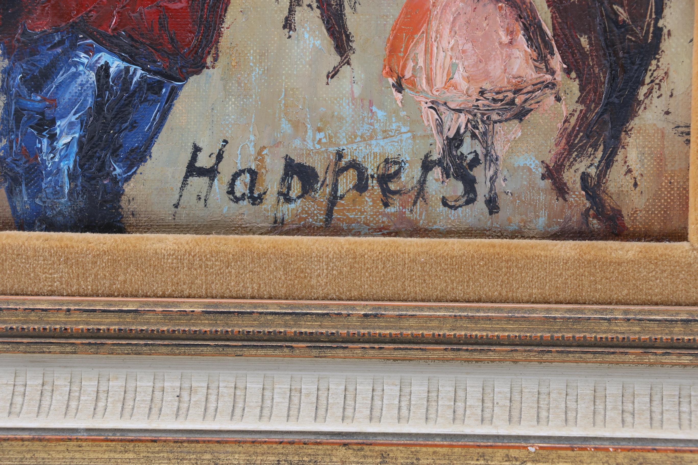 Happers Oil on Canvas Painting of Street Scene