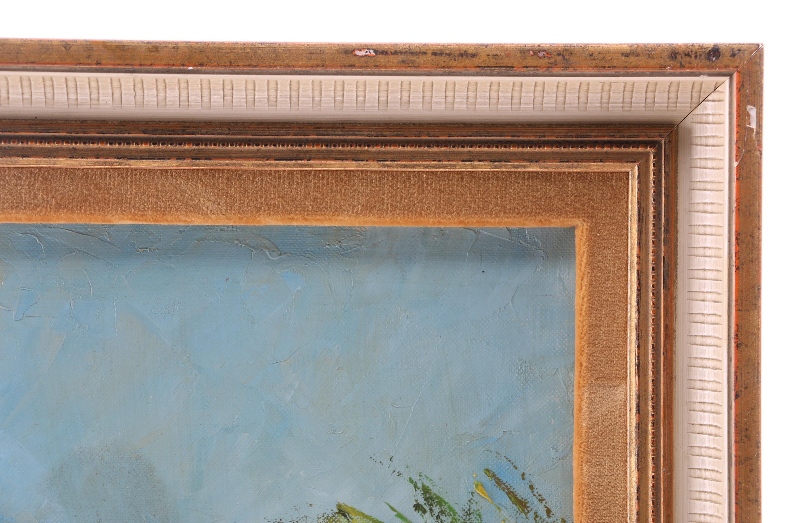 Happers Oil on Canvas Painting of Street Scene