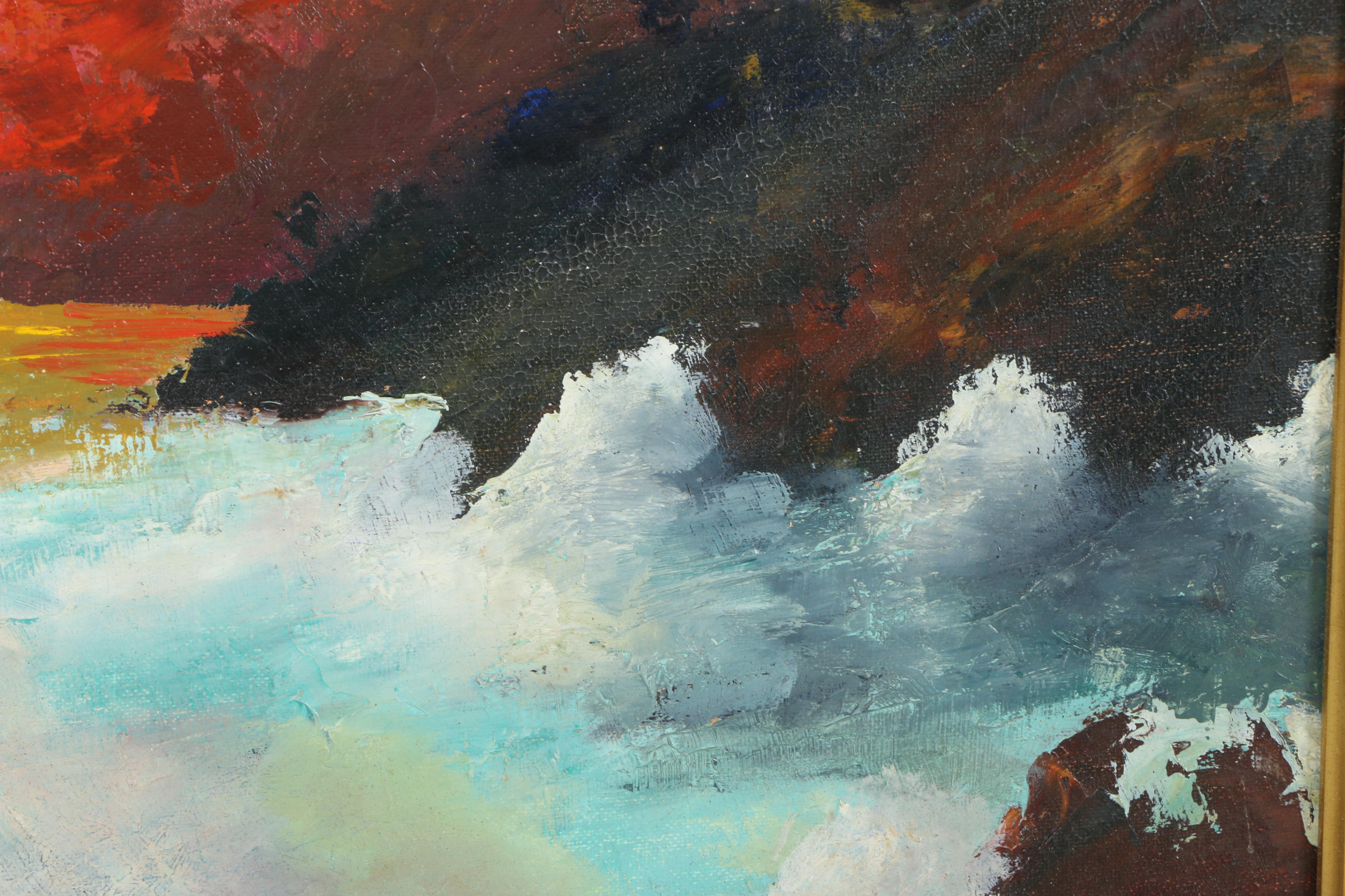 D'Elia Oil Painting of Scenic Ocean