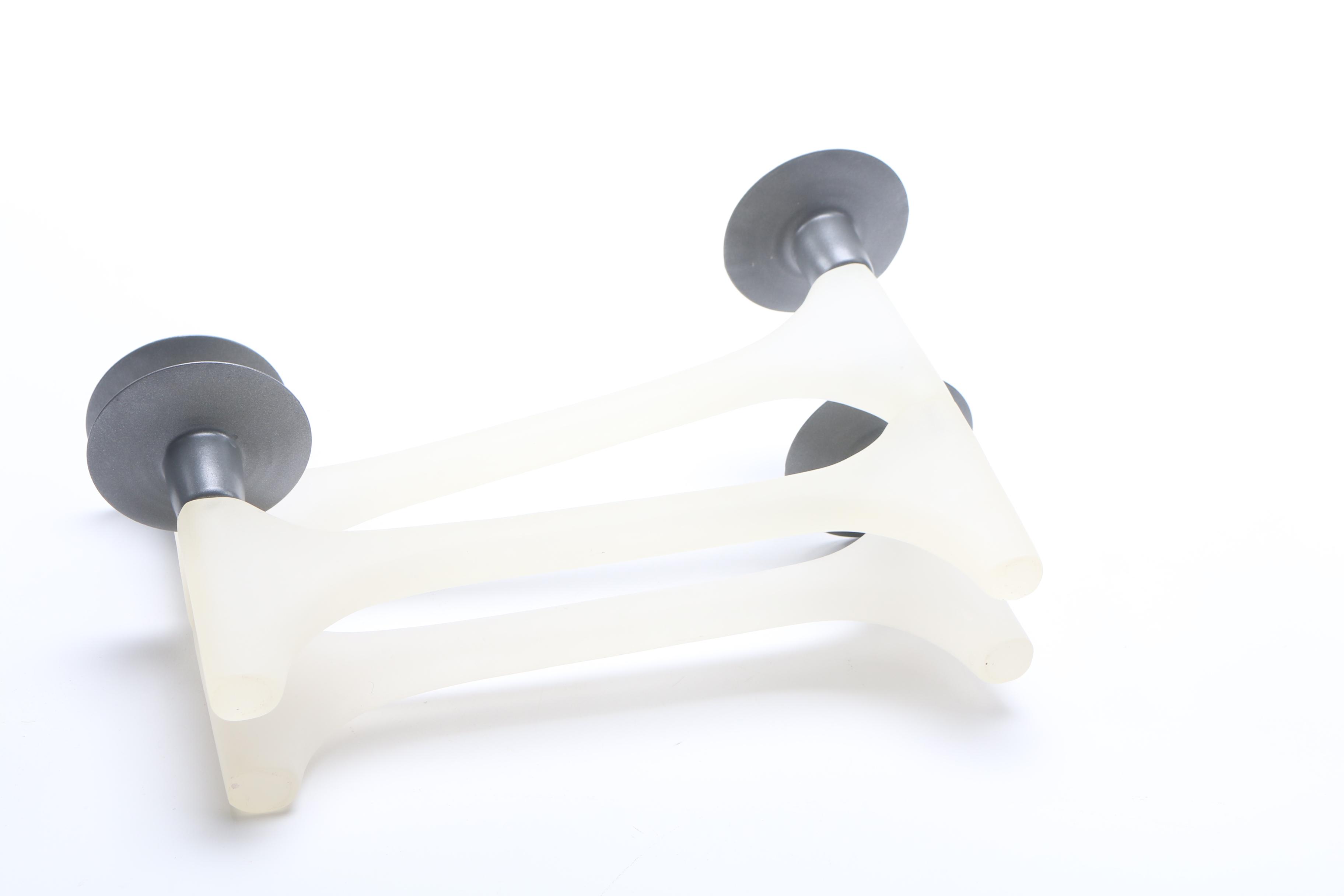 Frosted Glass and Metal Candelabra