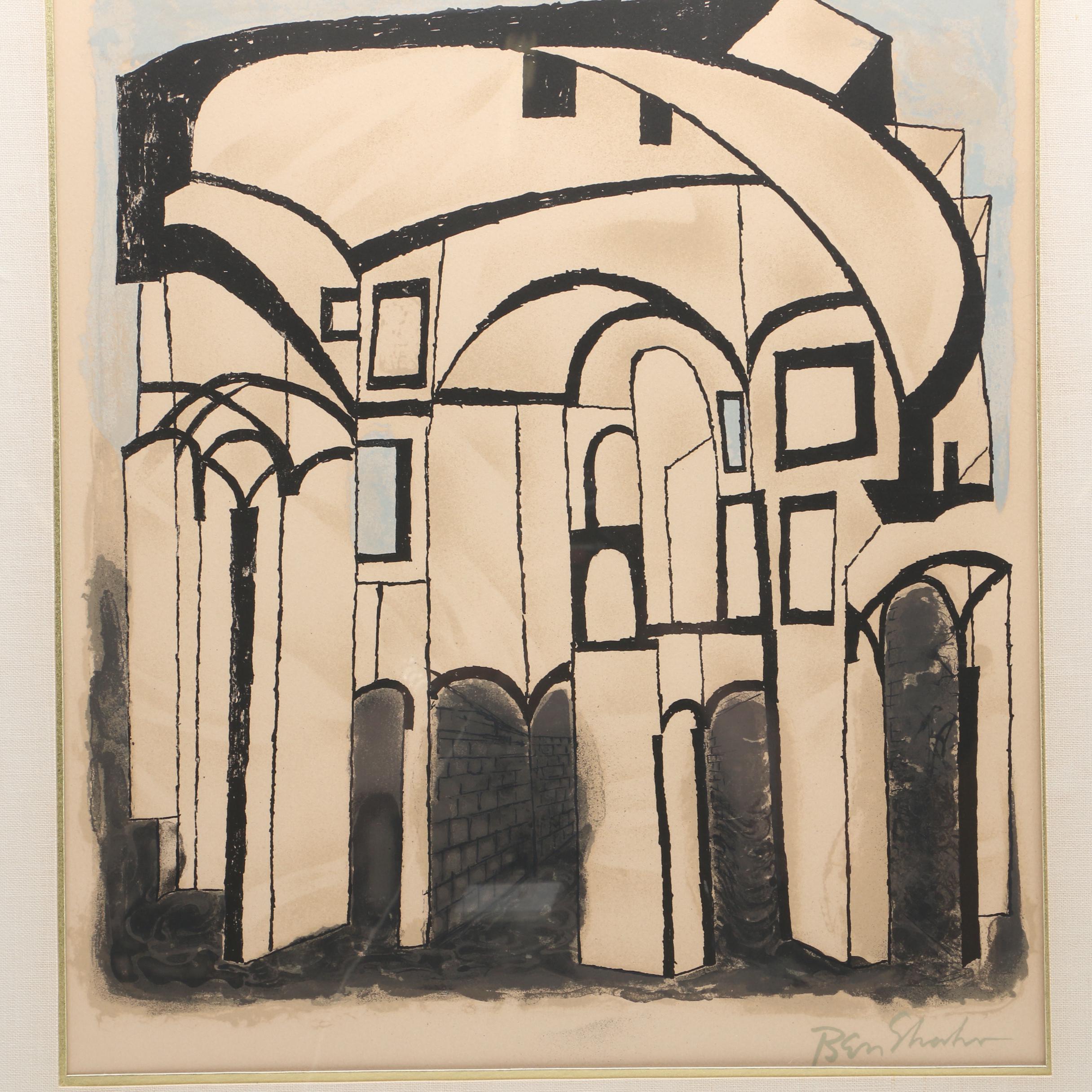 Ben Shahn Limited Edition Lithograph on Paper "To Roads in Unknown Regions"