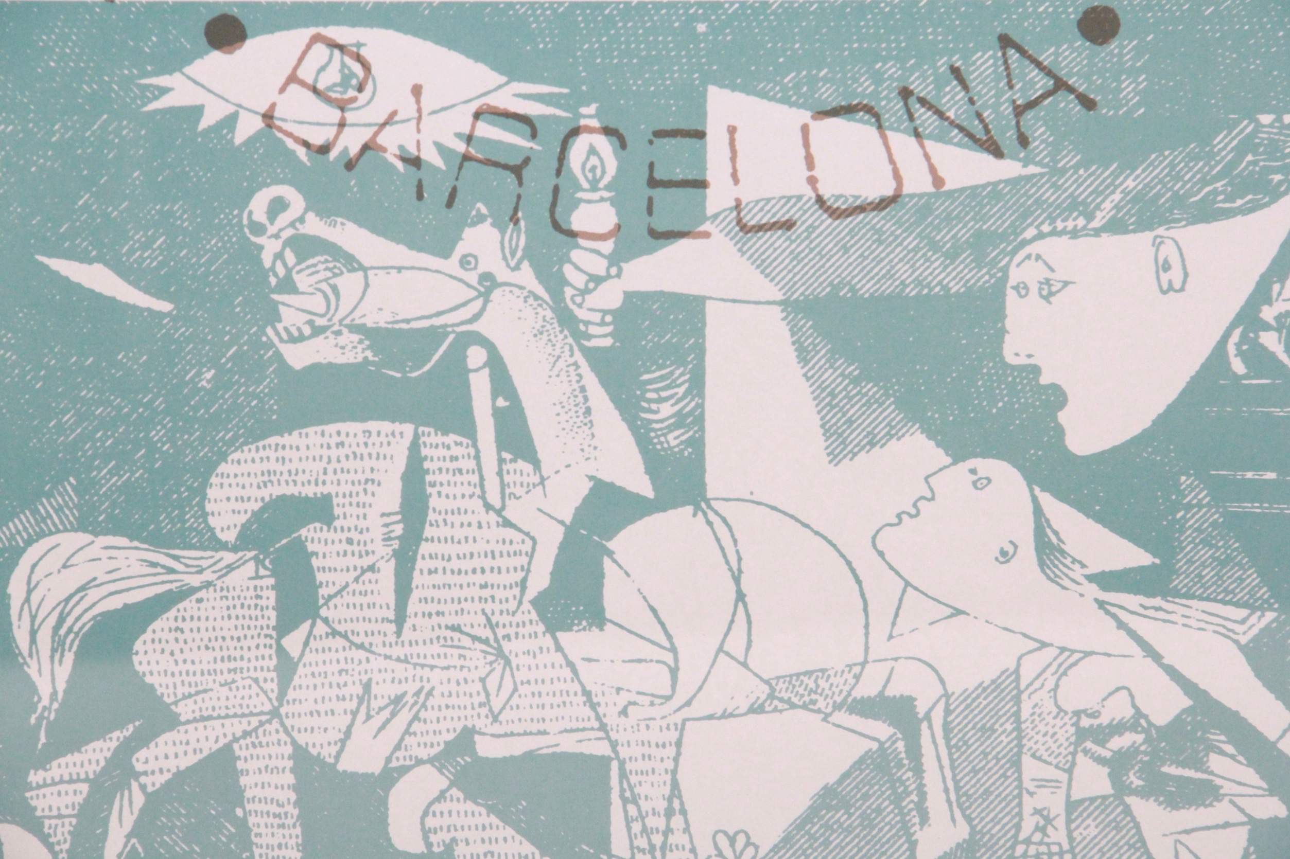 Lithograph Poster for 1978 Museu Picasso "Exposició Picasso I Els Segells" Exhibit