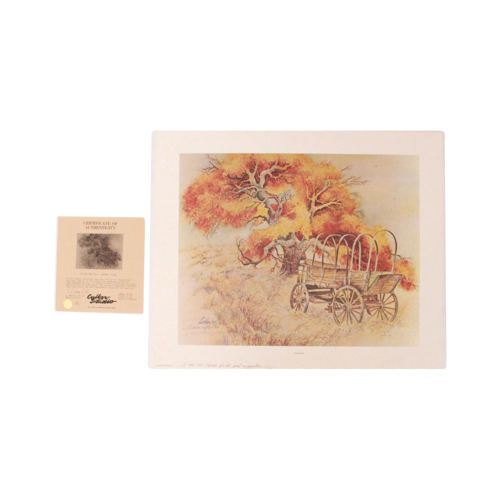 After C. Warren Cullar 1970s Limited Edition Lithograph "Golden West"