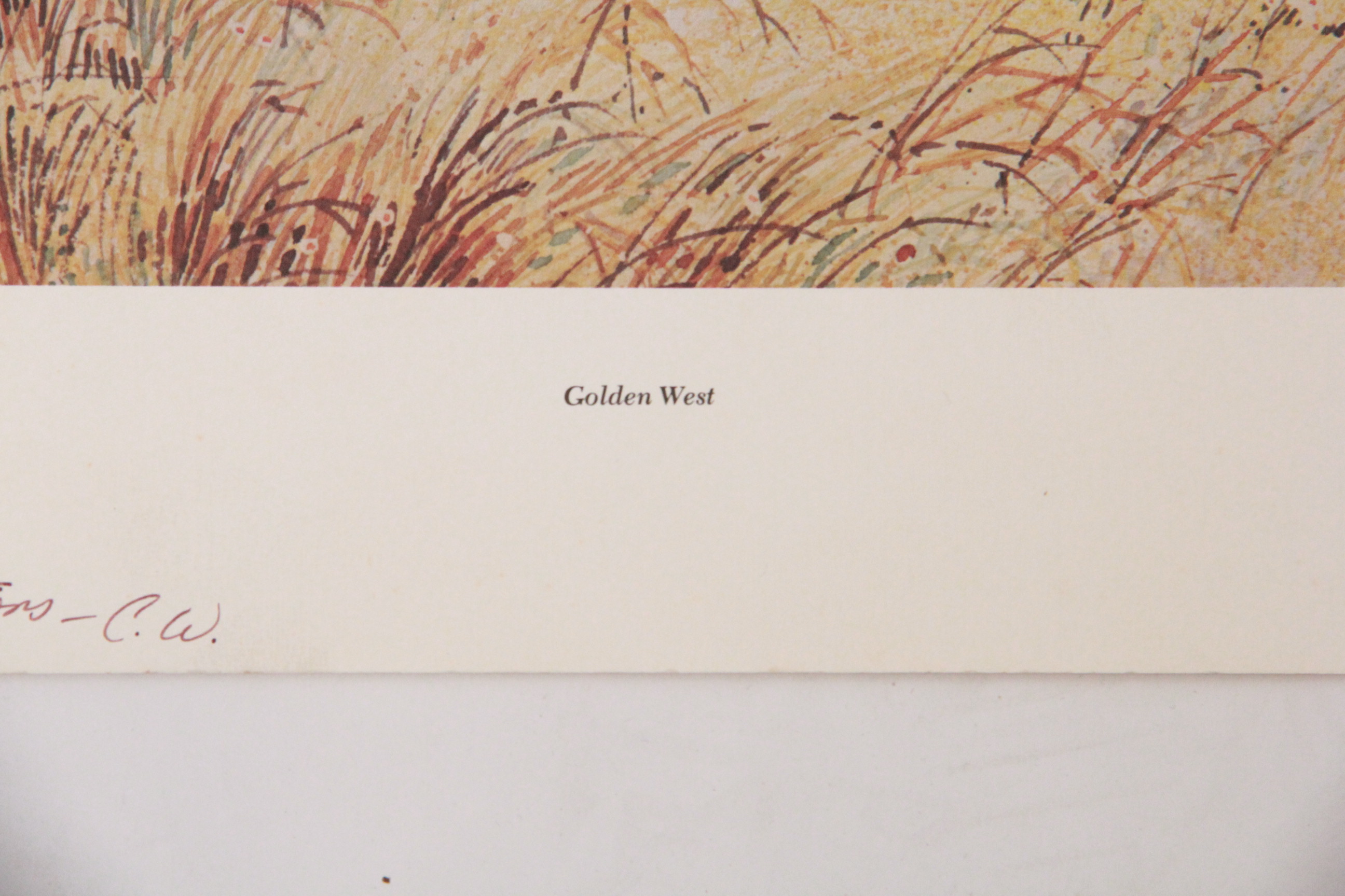 After C. Warren Cullar 1970s Limited Edition Lithograph "Golden West"