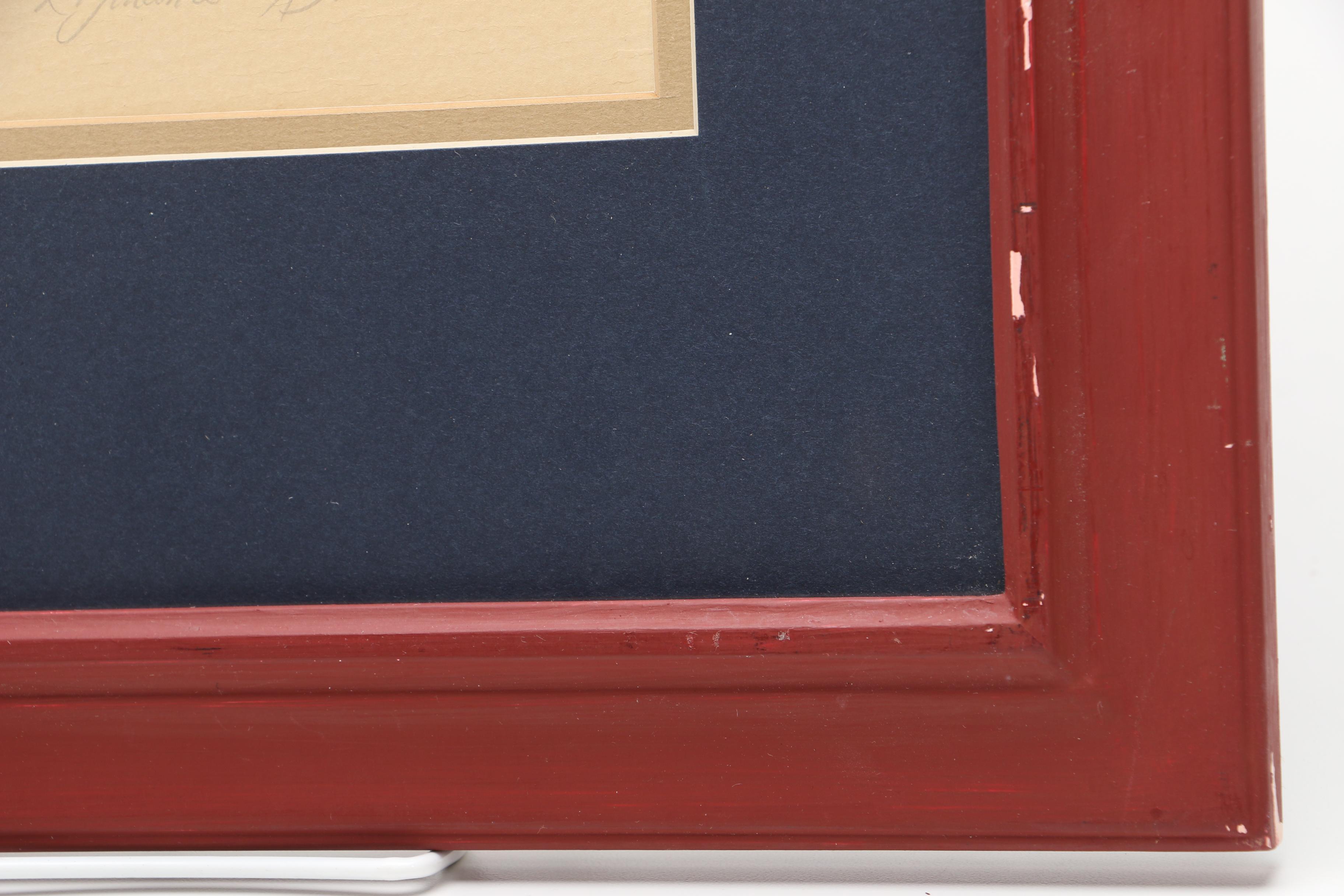 Hand Colored Lithograph on Paper of Sailboat