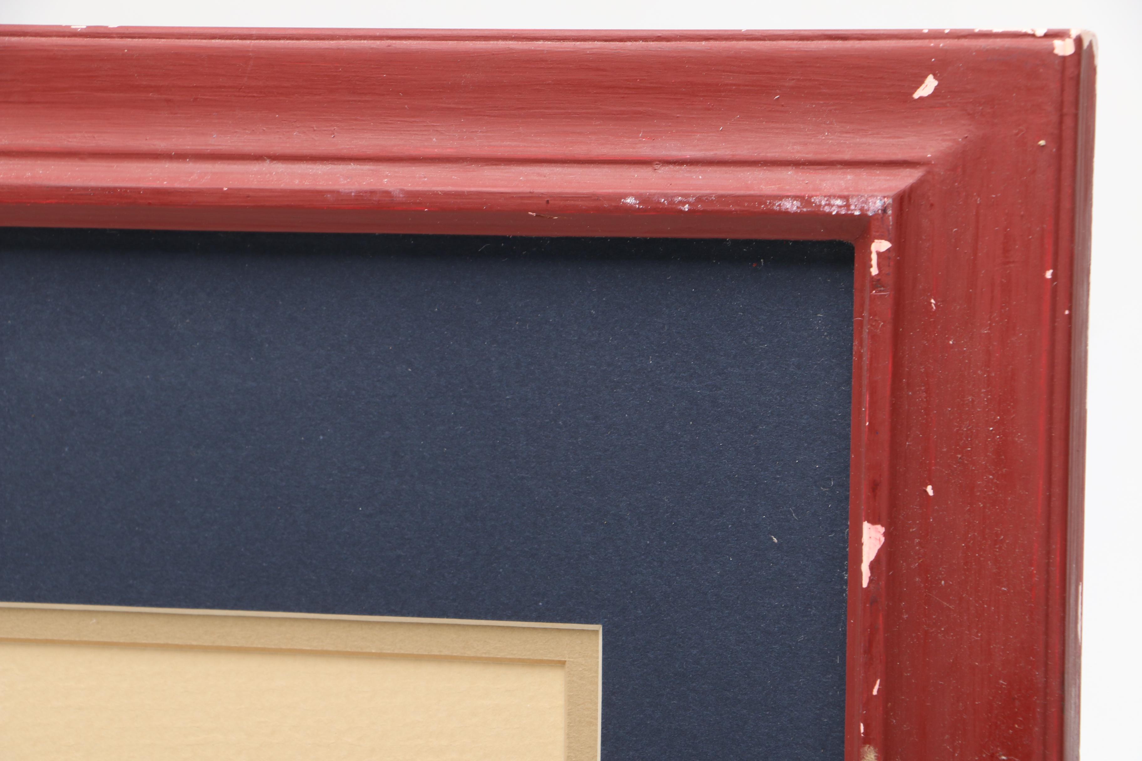 Hand Colored Lithograph on Paper of Sailboat