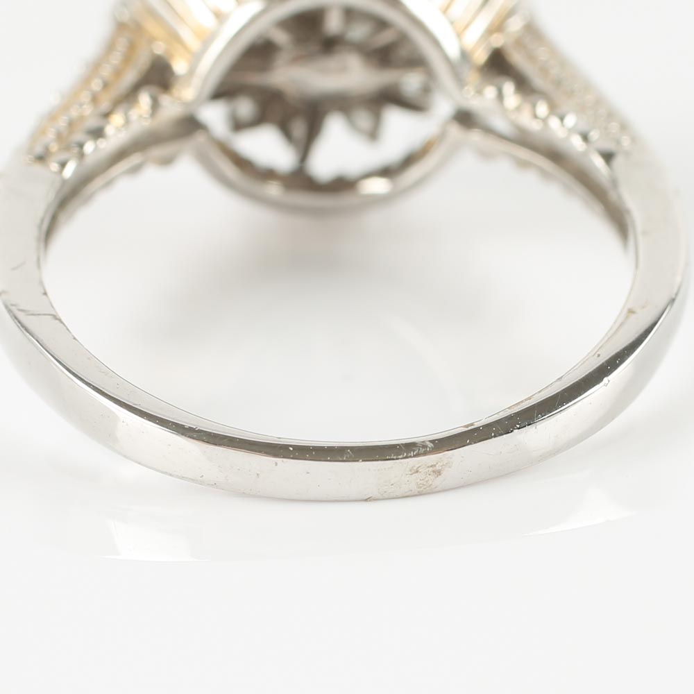 14K White Gold Diamond Cluster Ring