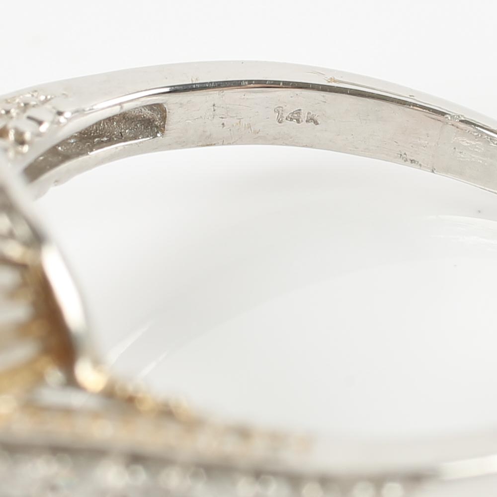 14K White Gold Diamond Cluster Ring