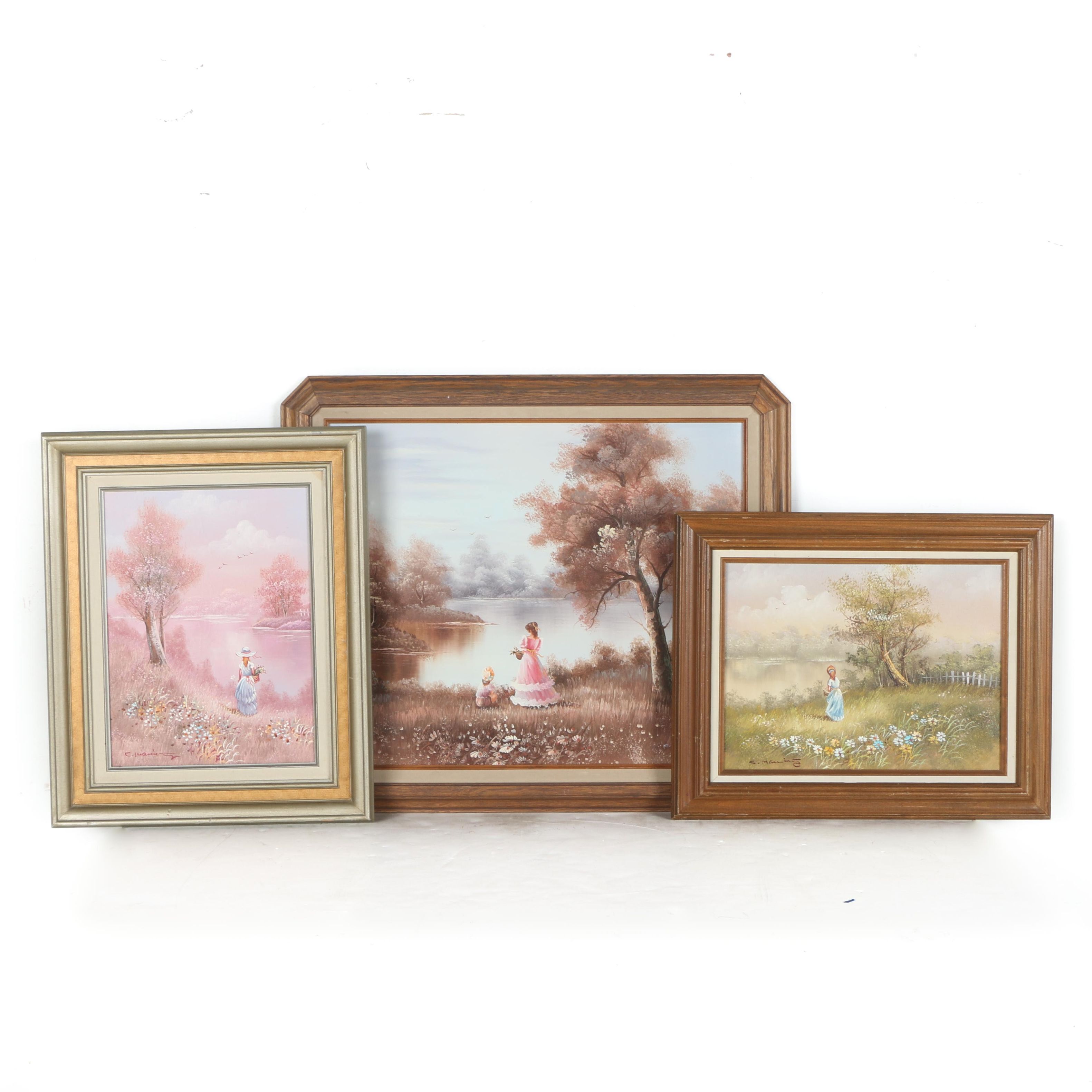 Oil on Canvas Pastoral Landscape Paintings