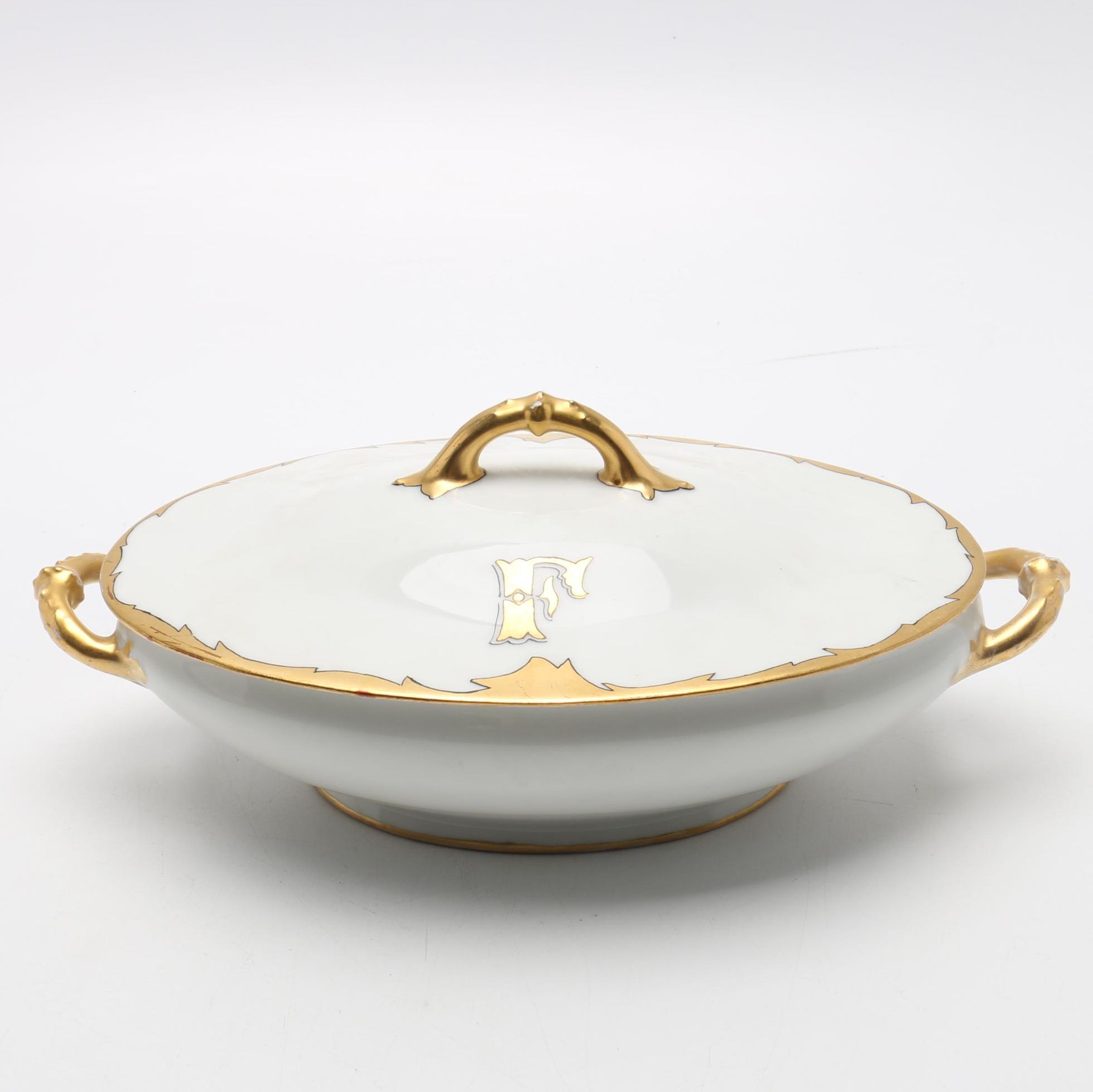 Haviland France Porcelain Covered Vegetable Dish