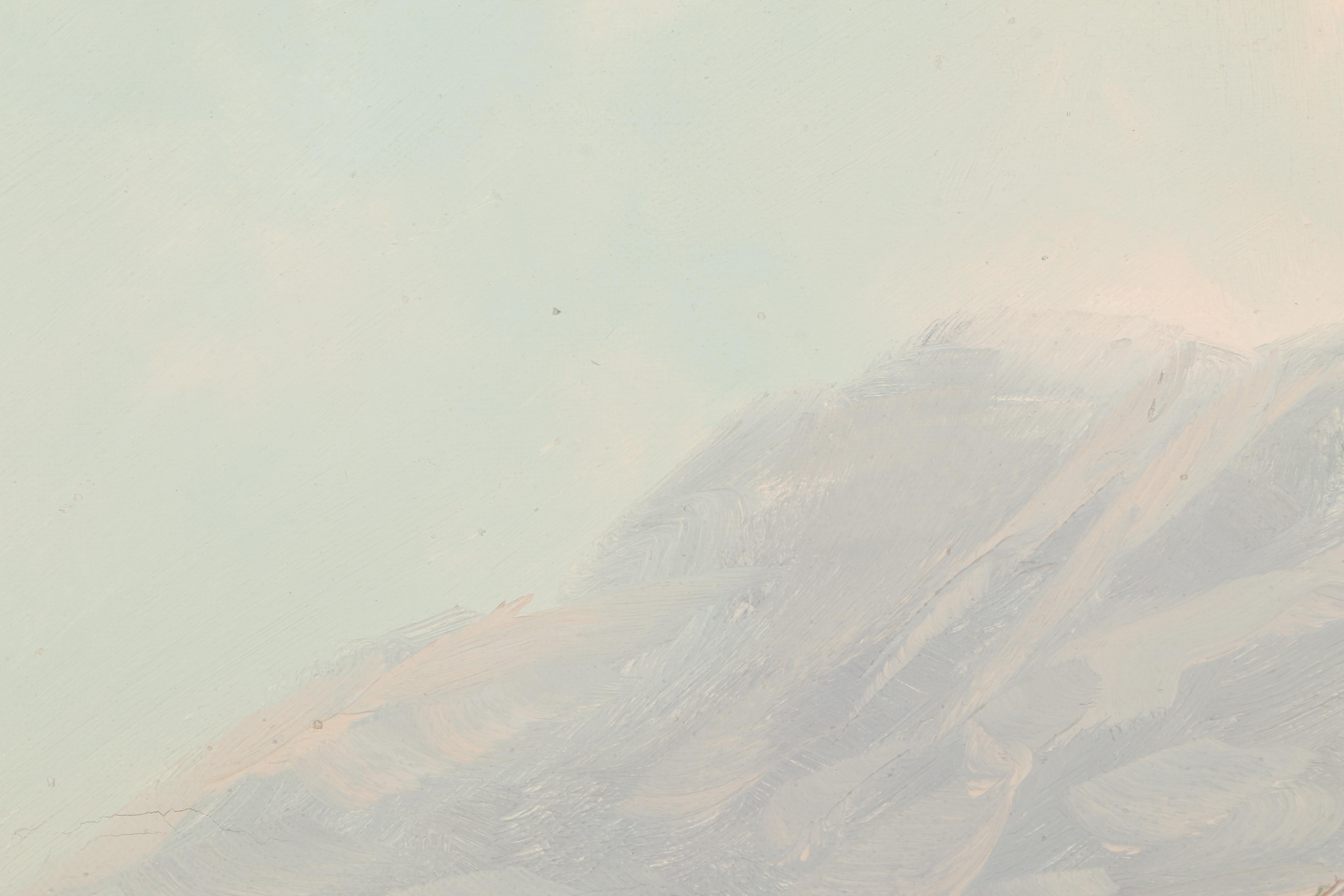 Framed Oil Painting on Canvas of Seaside Houses