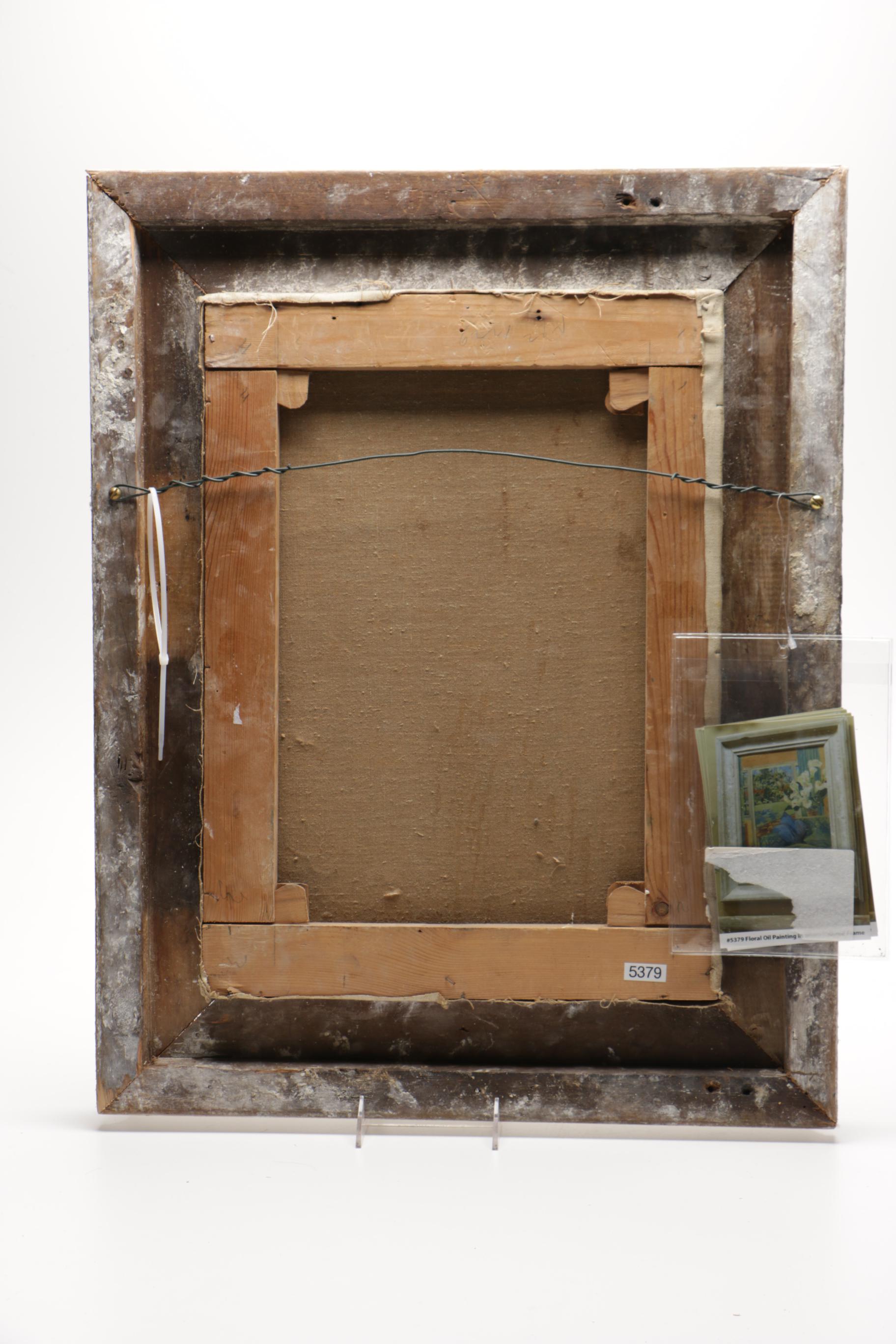 Oil on Canvas Painting of an Interior with Calla Lilies