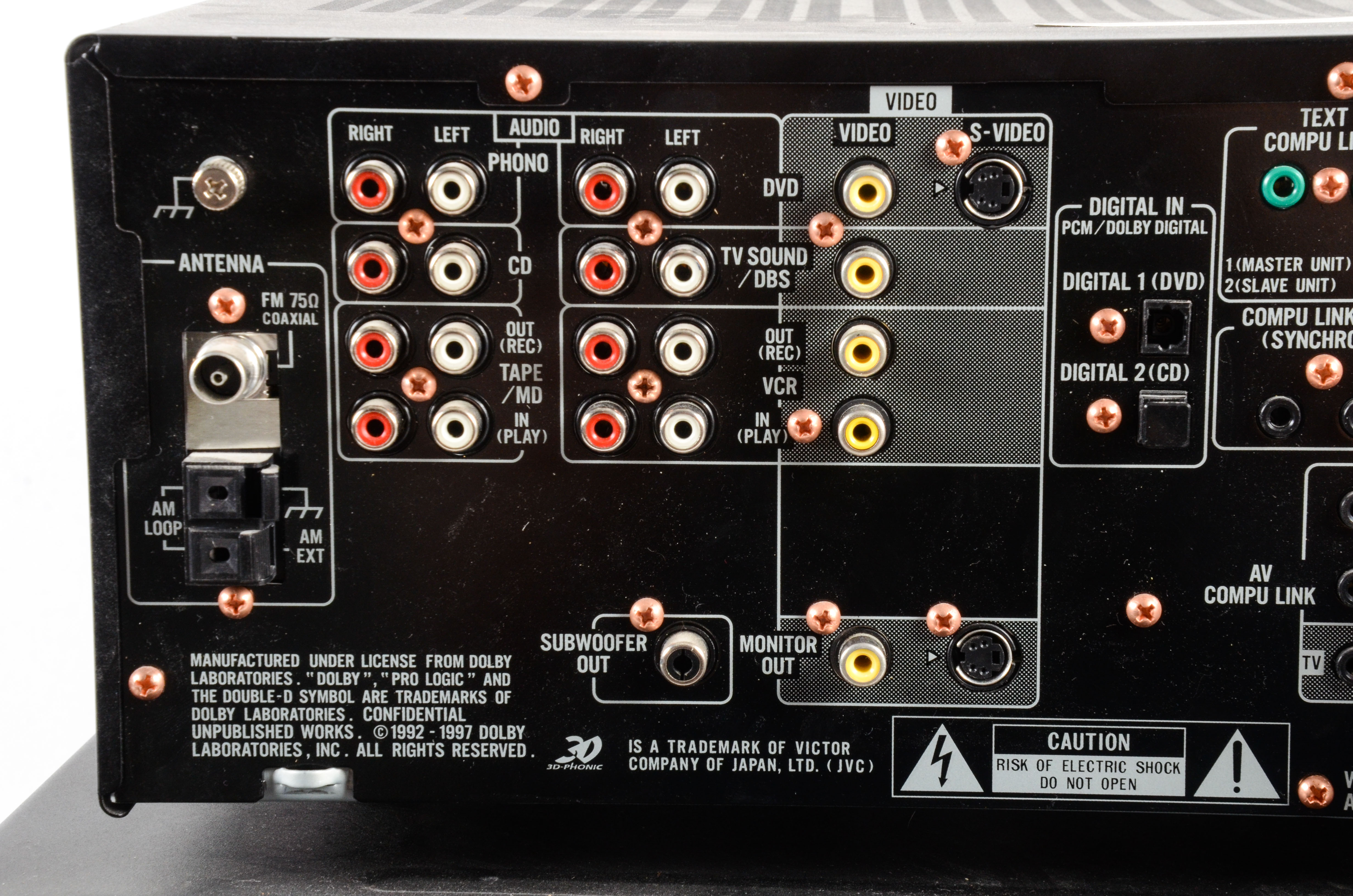 JVC A/V Receiver and Onkyo DVD Player