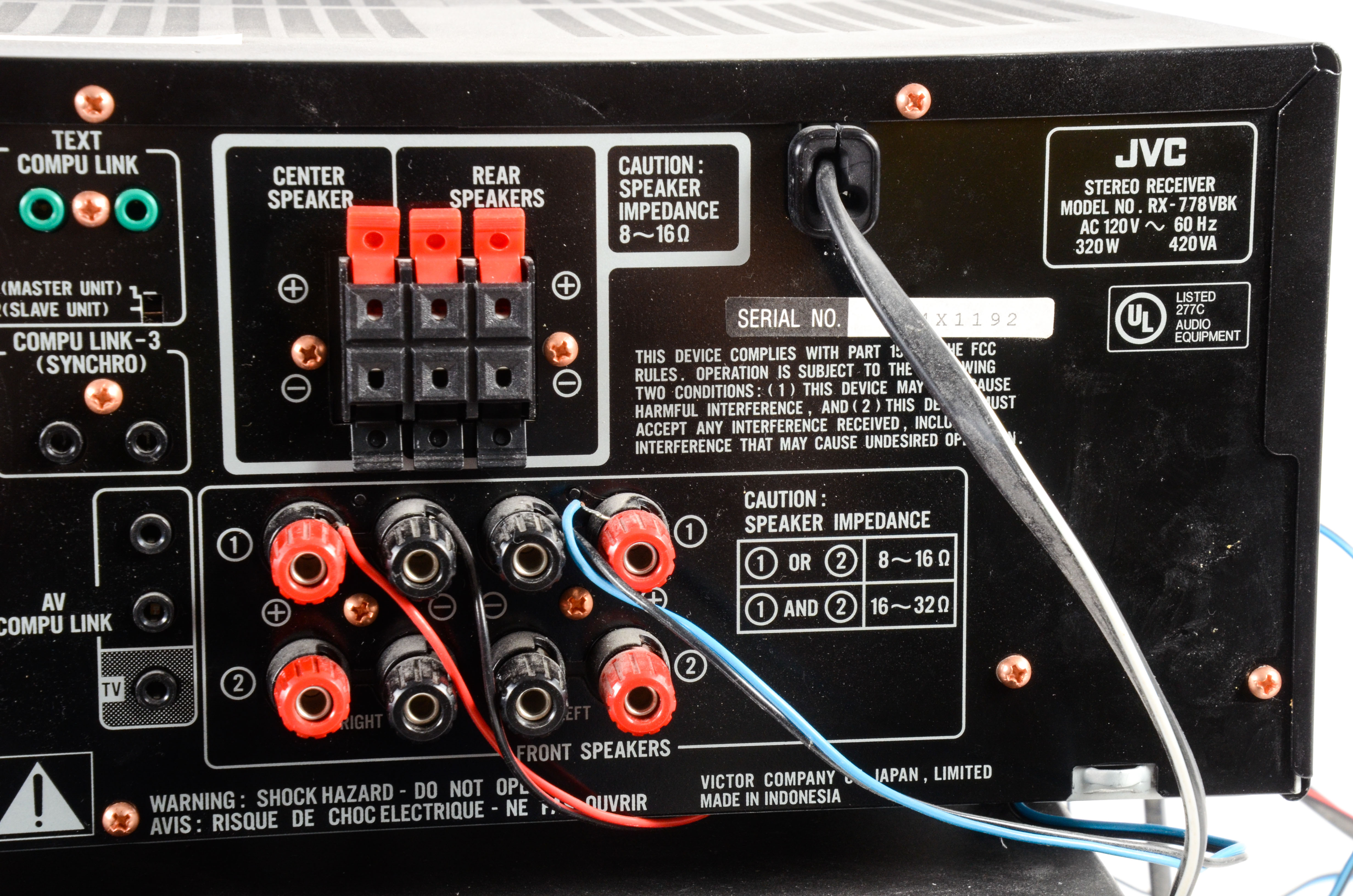 JVC A/V Receiver and Onkyo DVD Player