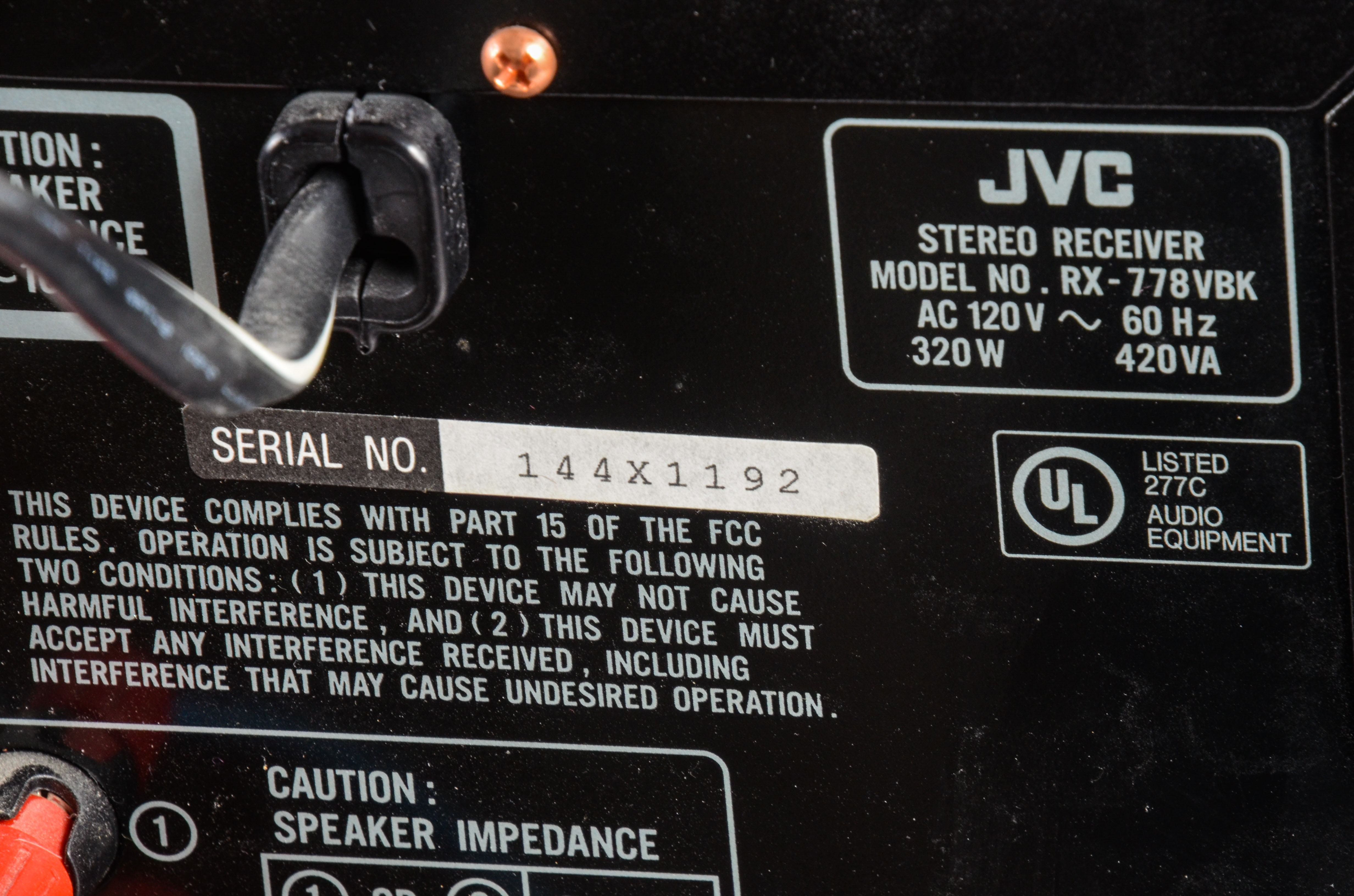 JVC A/V Receiver and Onkyo DVD Player