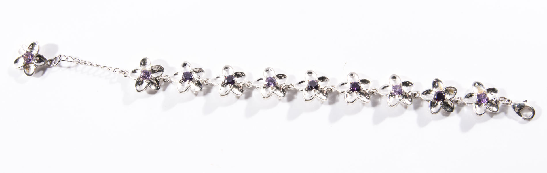 Tiffany & Co. Sterling Silver Ten-Flower Amethyst Bracelet
