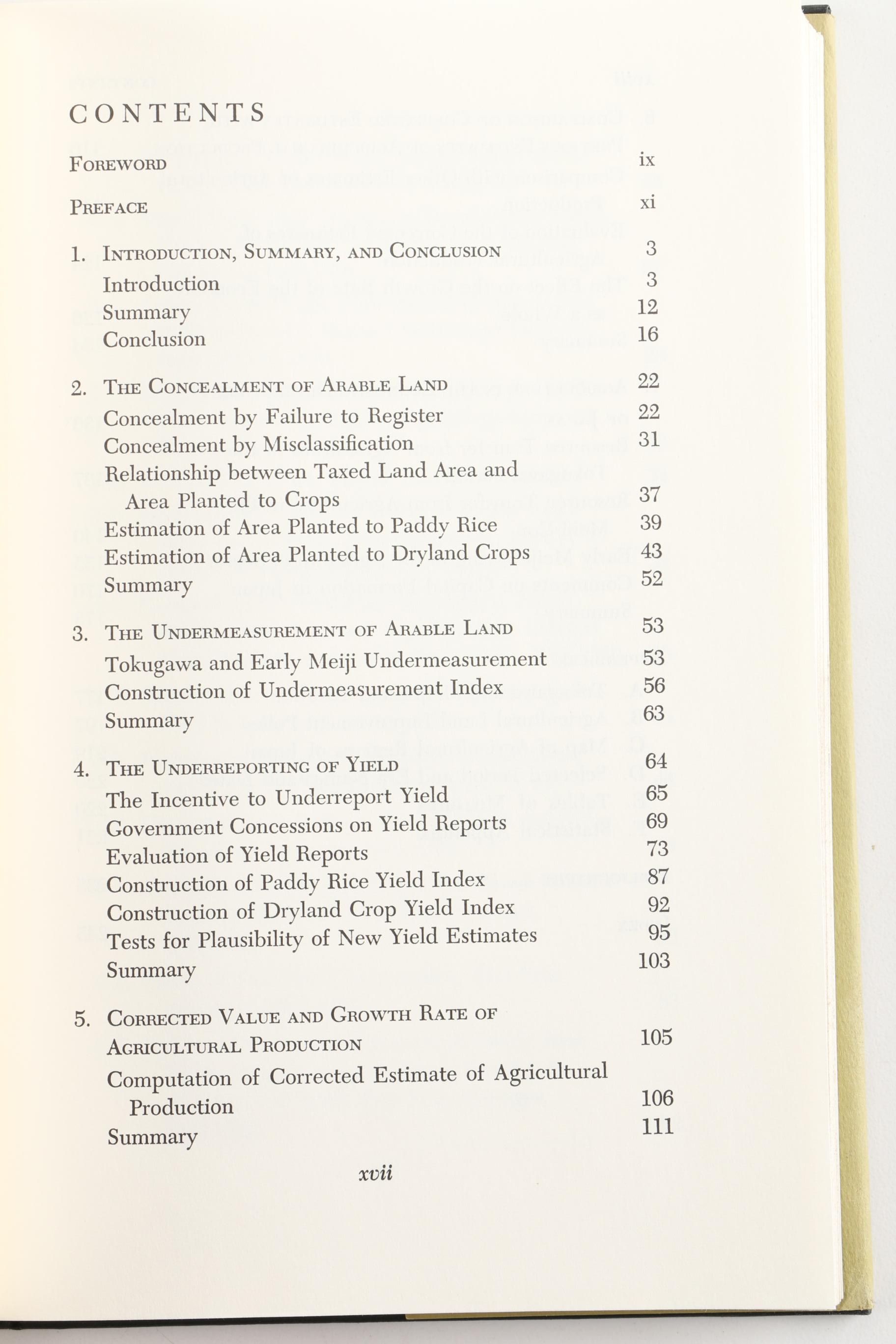 1966 "Agricultural Production and the Economic Development of Japan 1873–1922"