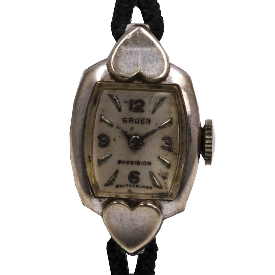 14K White Gold Gruen Wristwatch