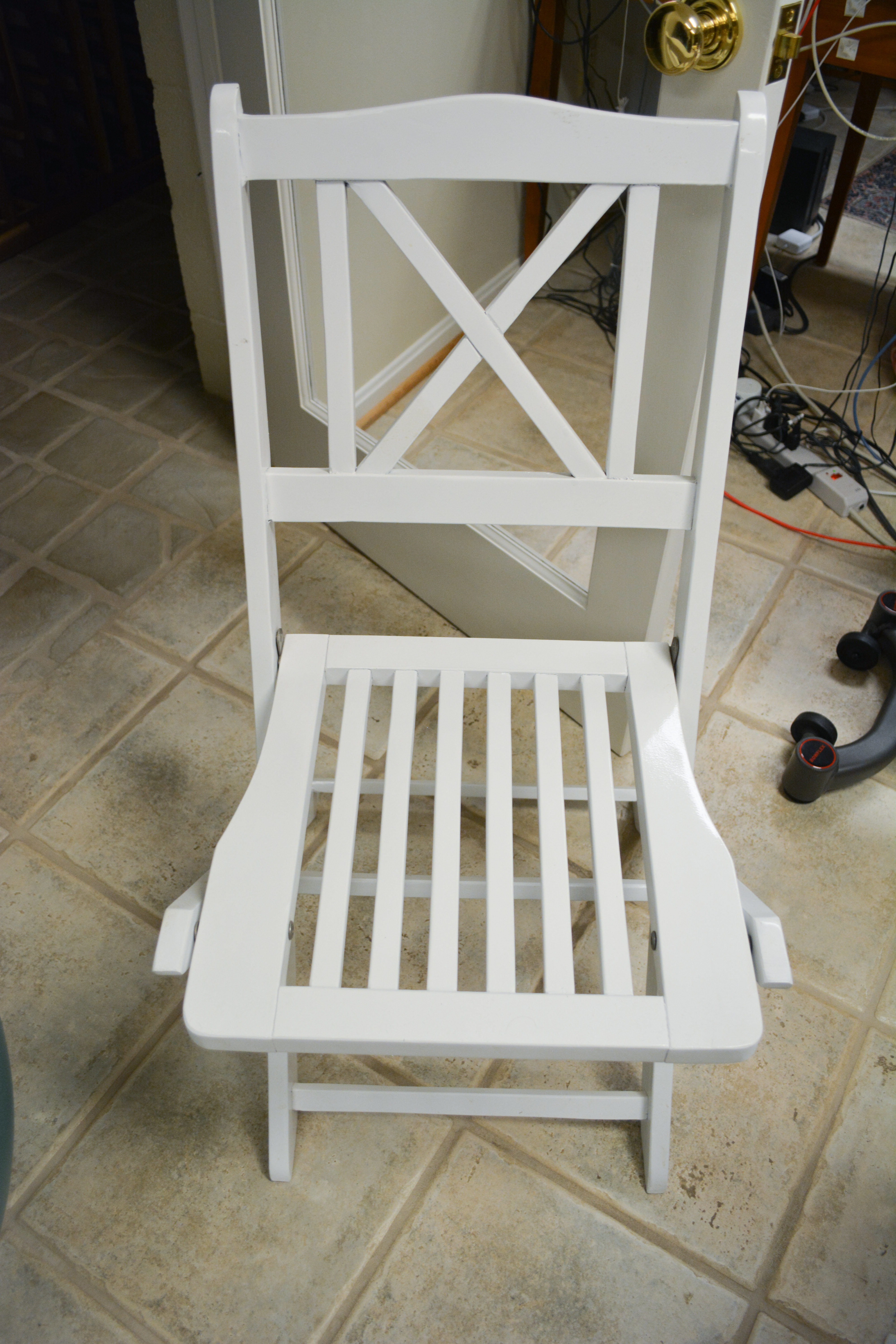 White Bistro Set With Yellow Cushions