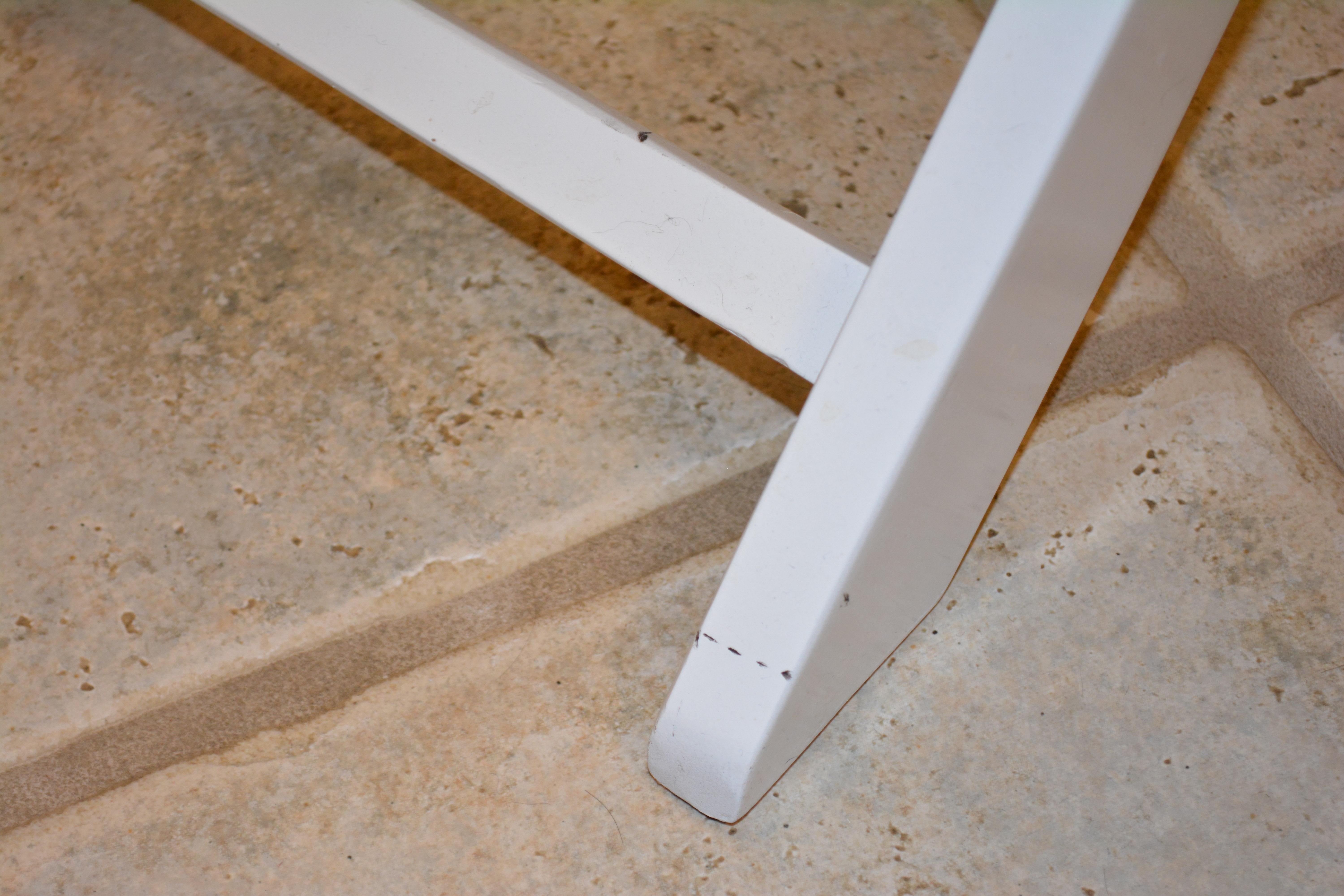 White Bistro Set With Yellow Cushions