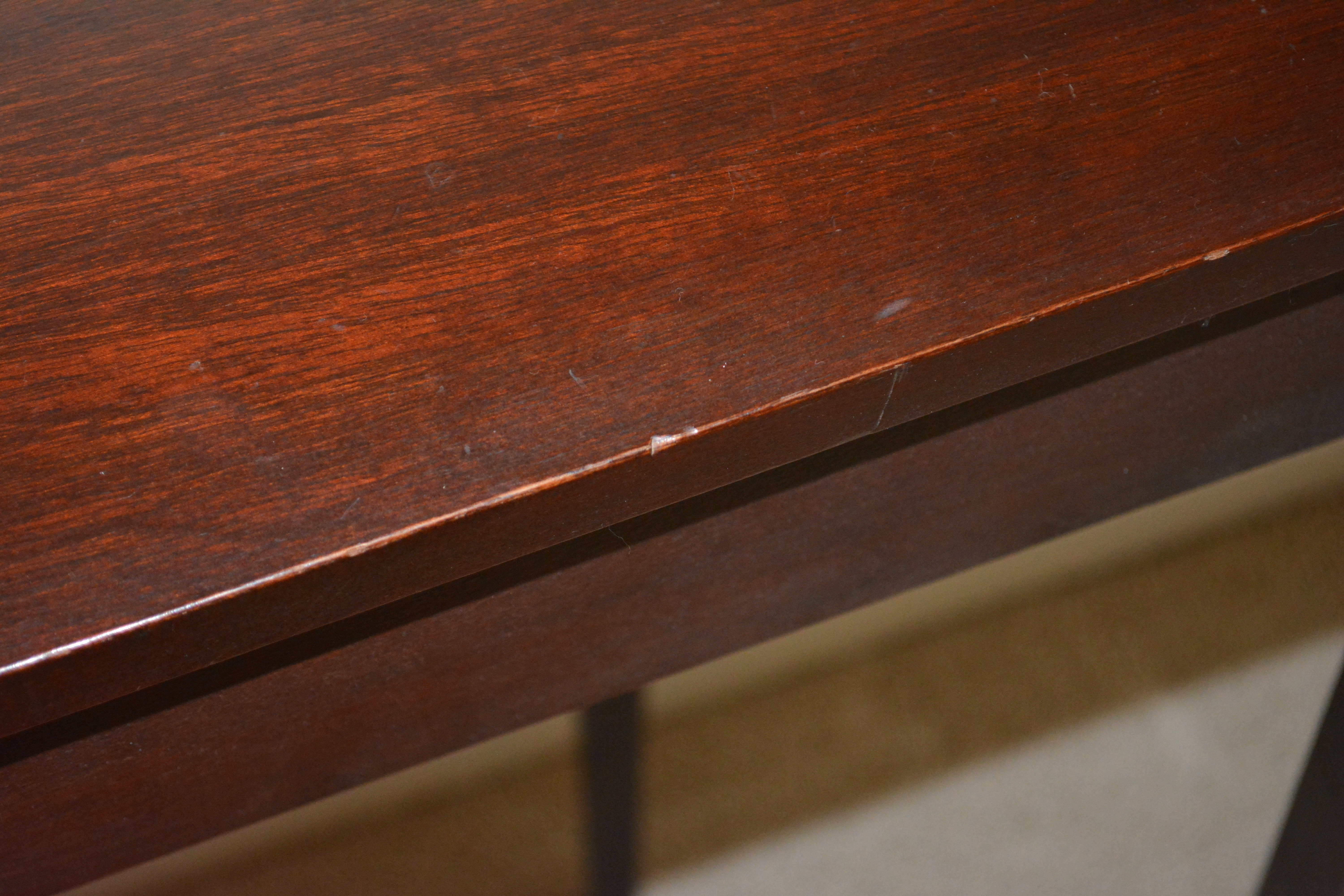 Vintage Demilune Console Table in Mahogany