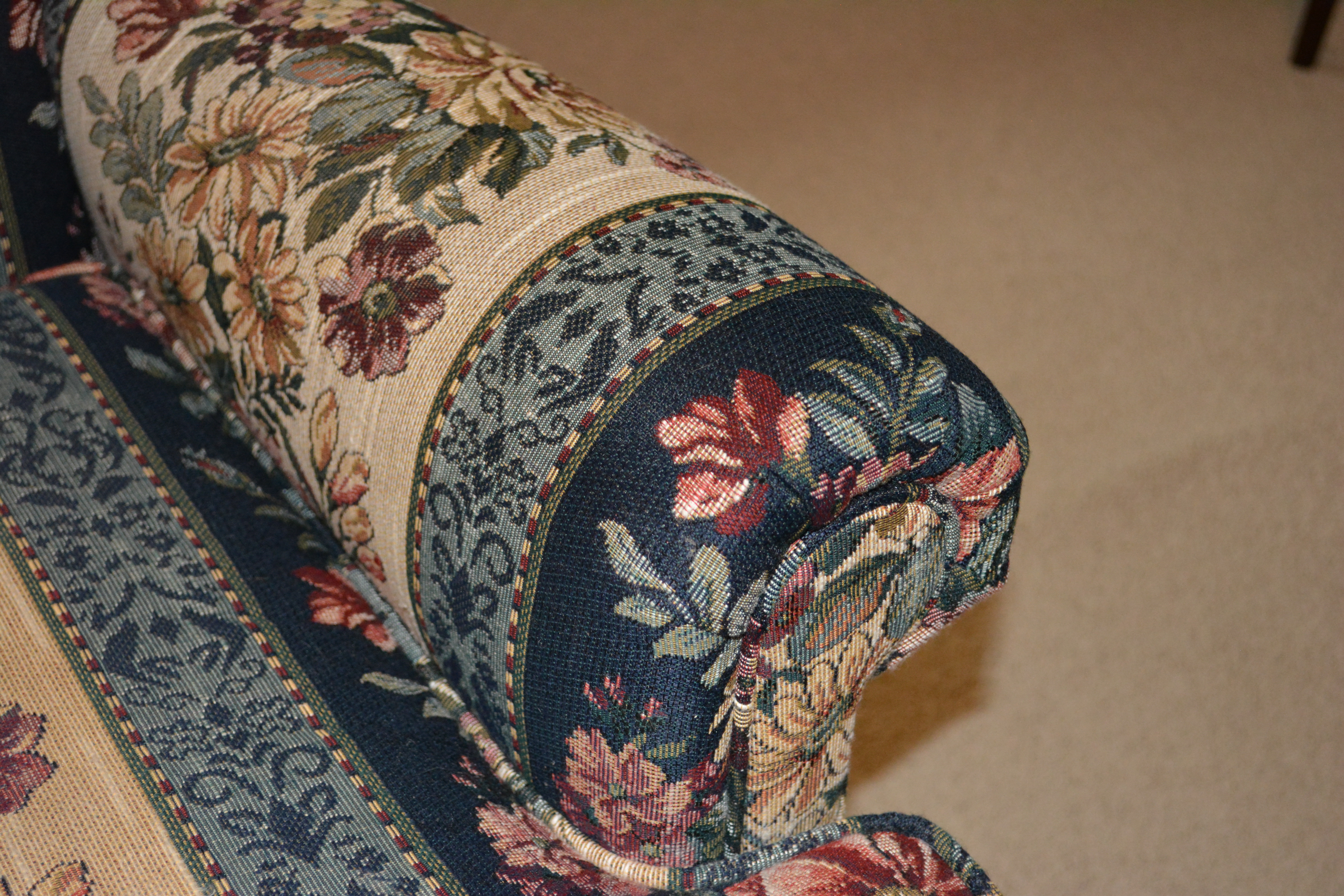 Queen Anne Style Upholstered Wing Chair by Wood Market