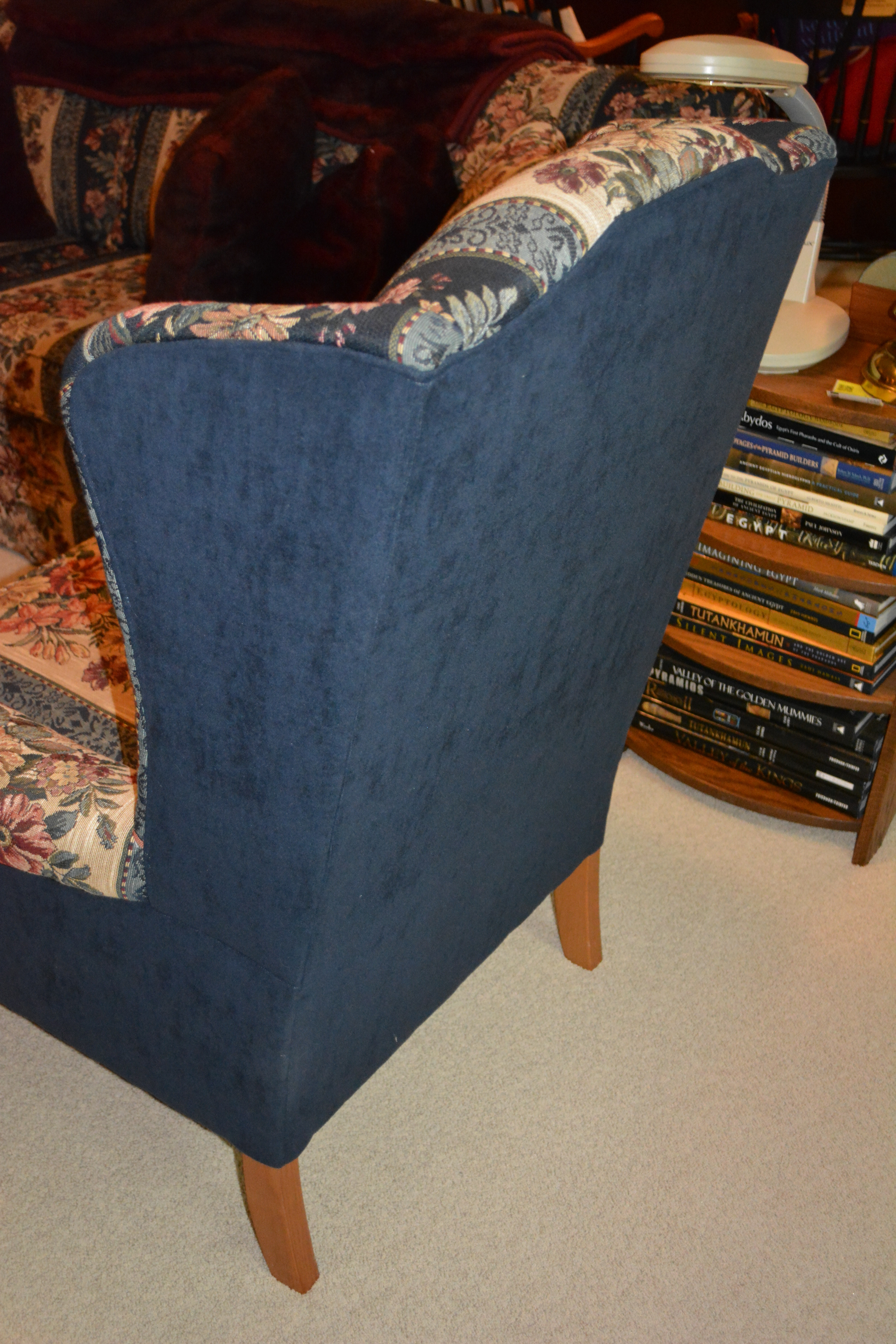 Queen Anne Style Upholstered Wing Chair by Wood Market