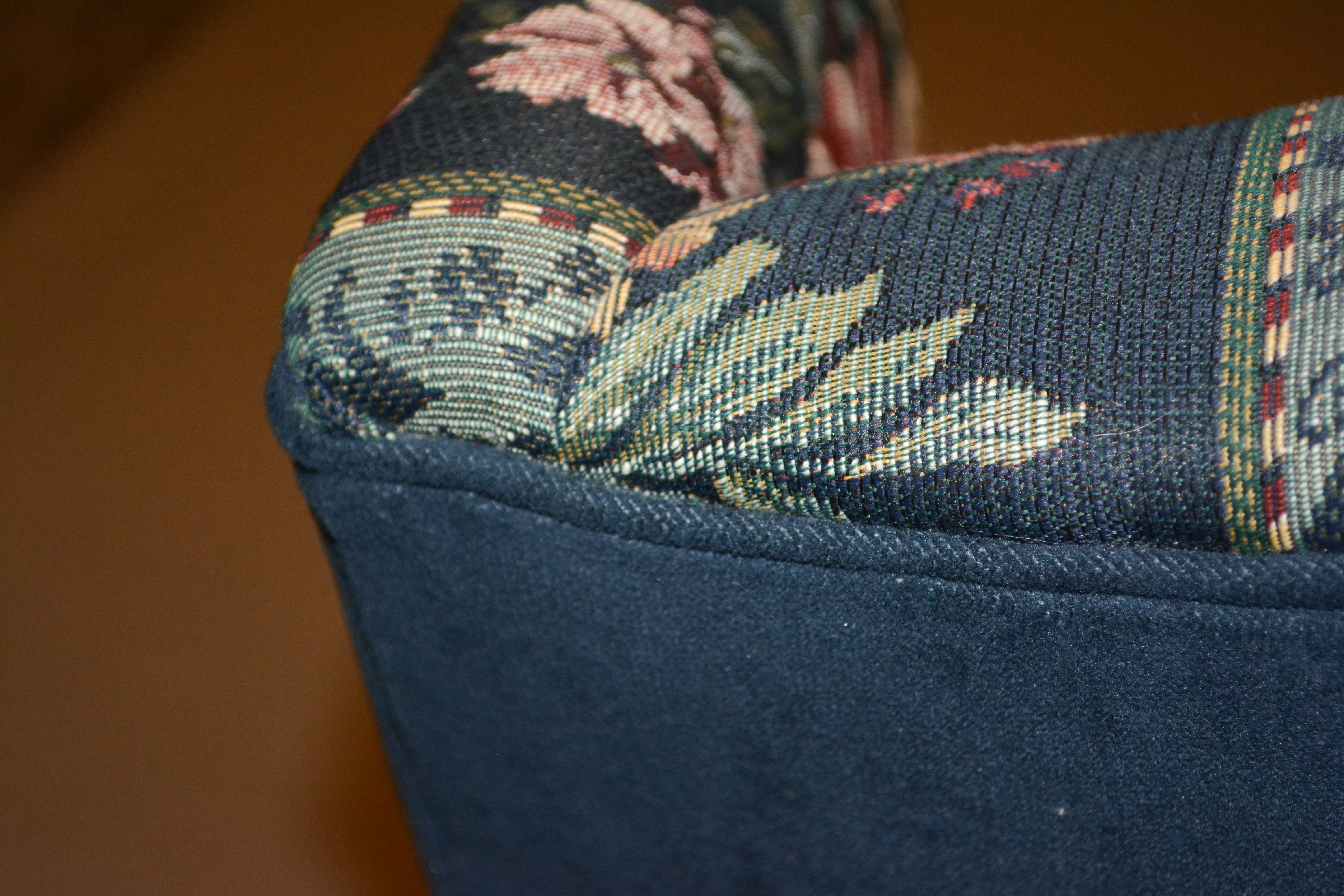 Queen Anne Style Upholstered Wing Chair by Wood Market