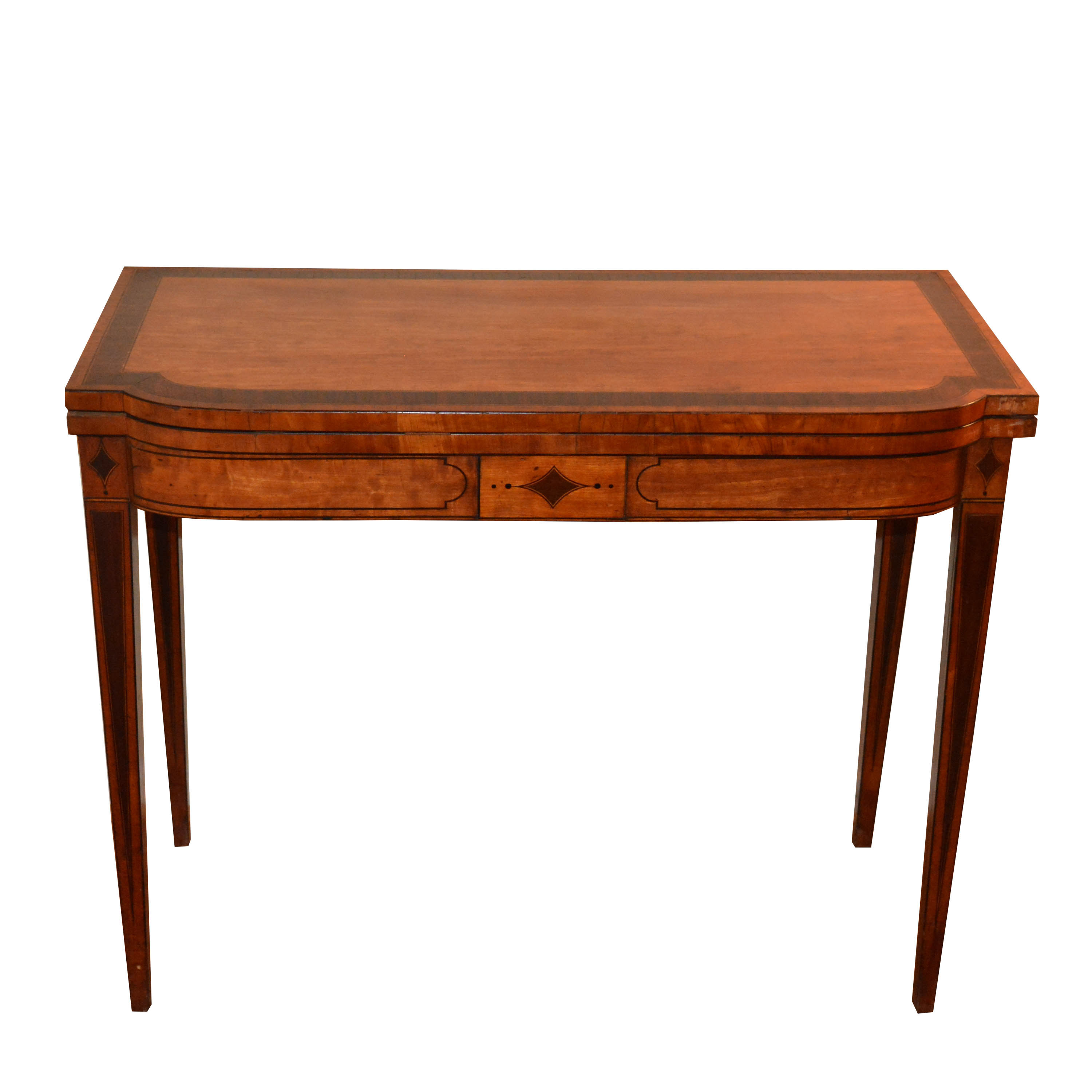 Antique Hepplewhite Style Games Table With Foldover Top