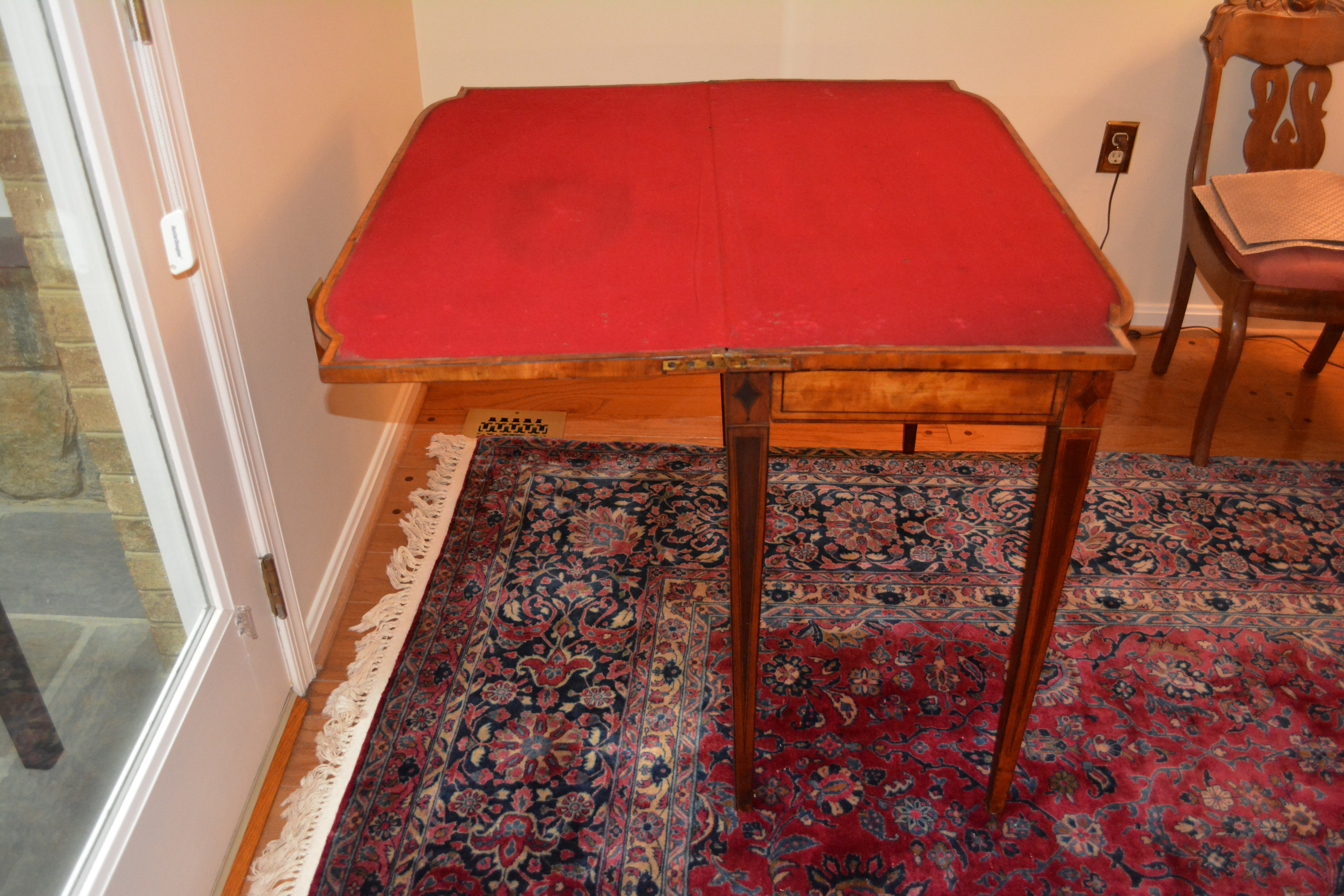 Antique Hepplewhite Style Games Table With Foldover Top