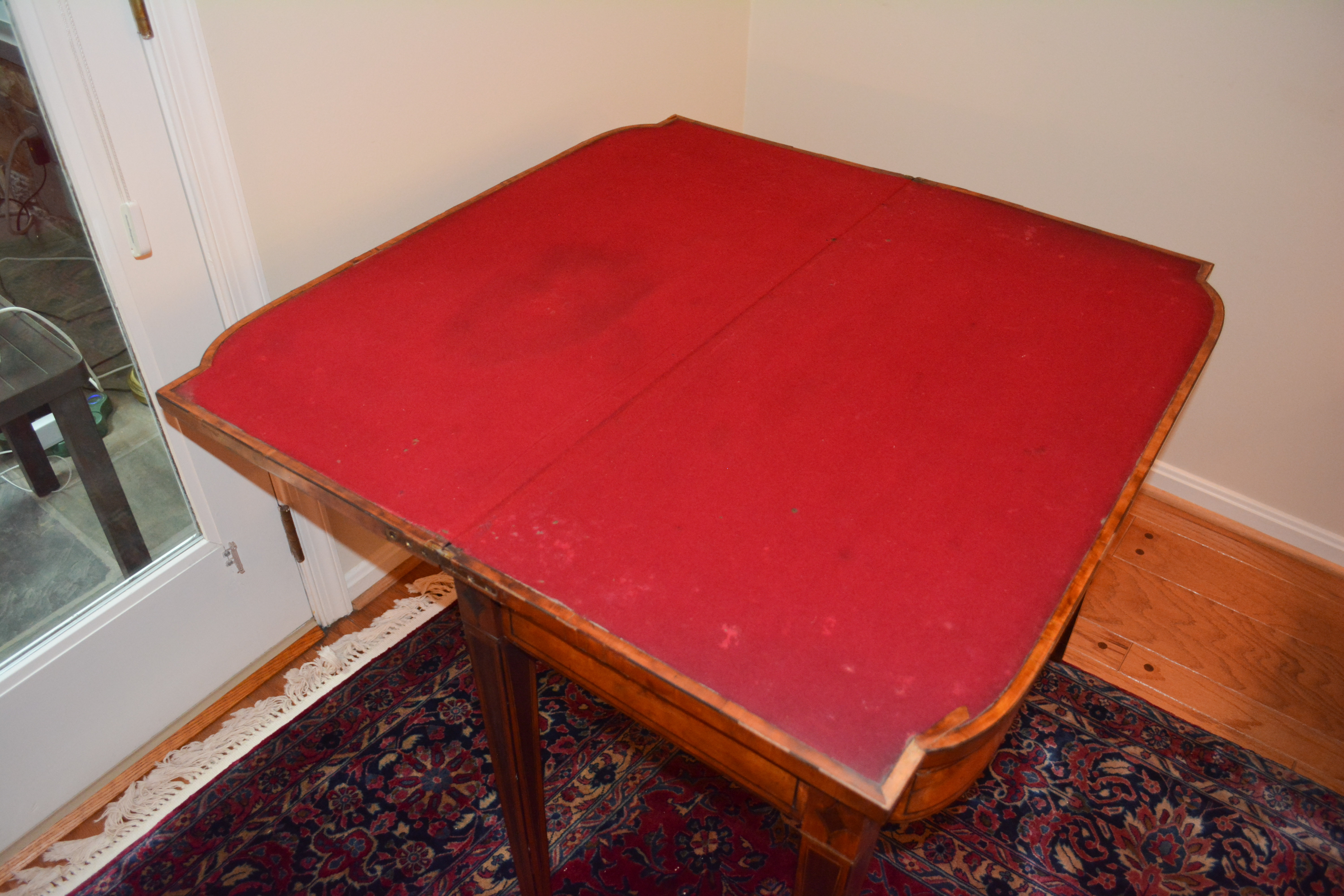 Antique Hepplewhite Style Games Table With Foldover Top