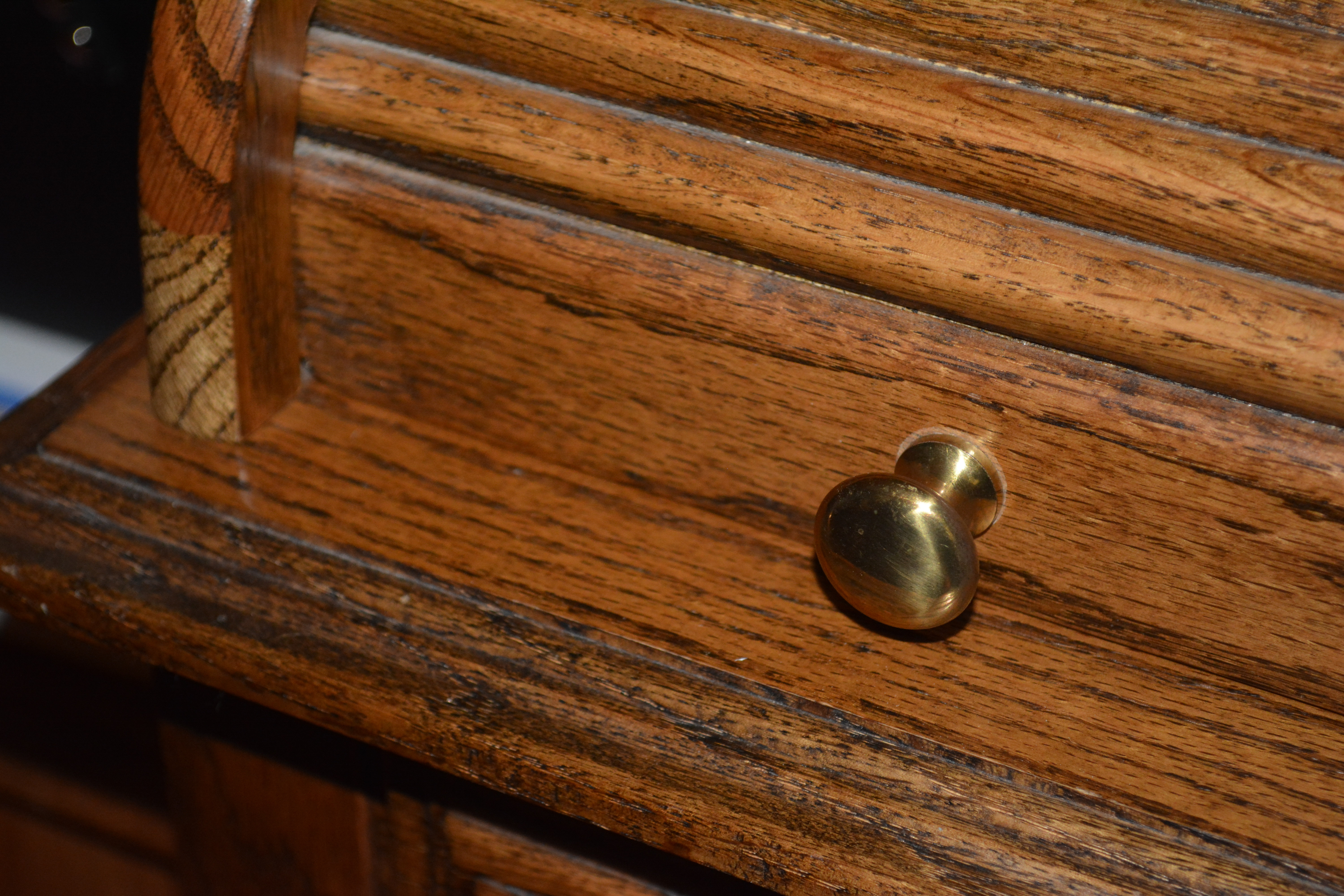 Oak Rolltop Desk With Office Chair