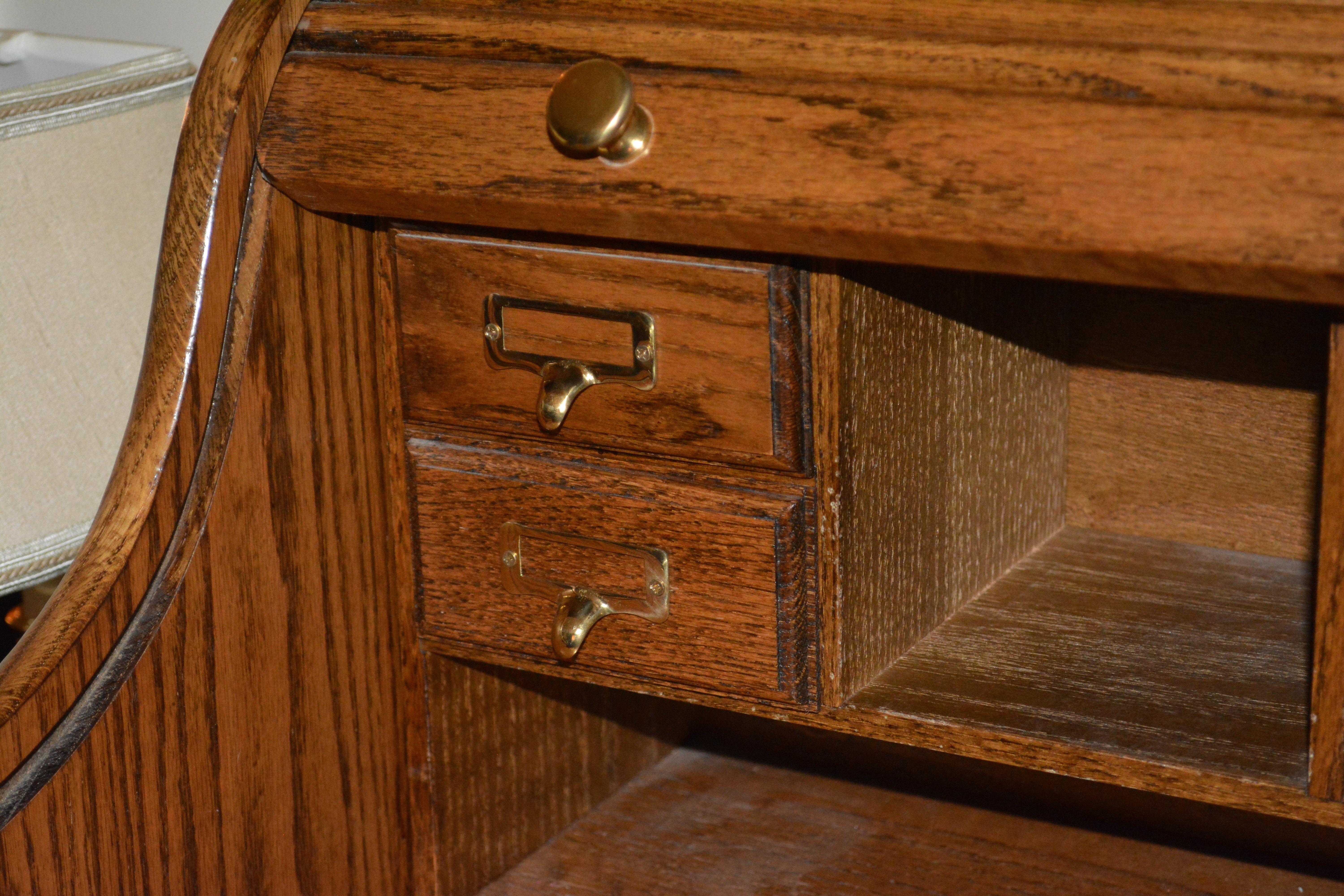 Oak Rolltop Desk With Office Chair