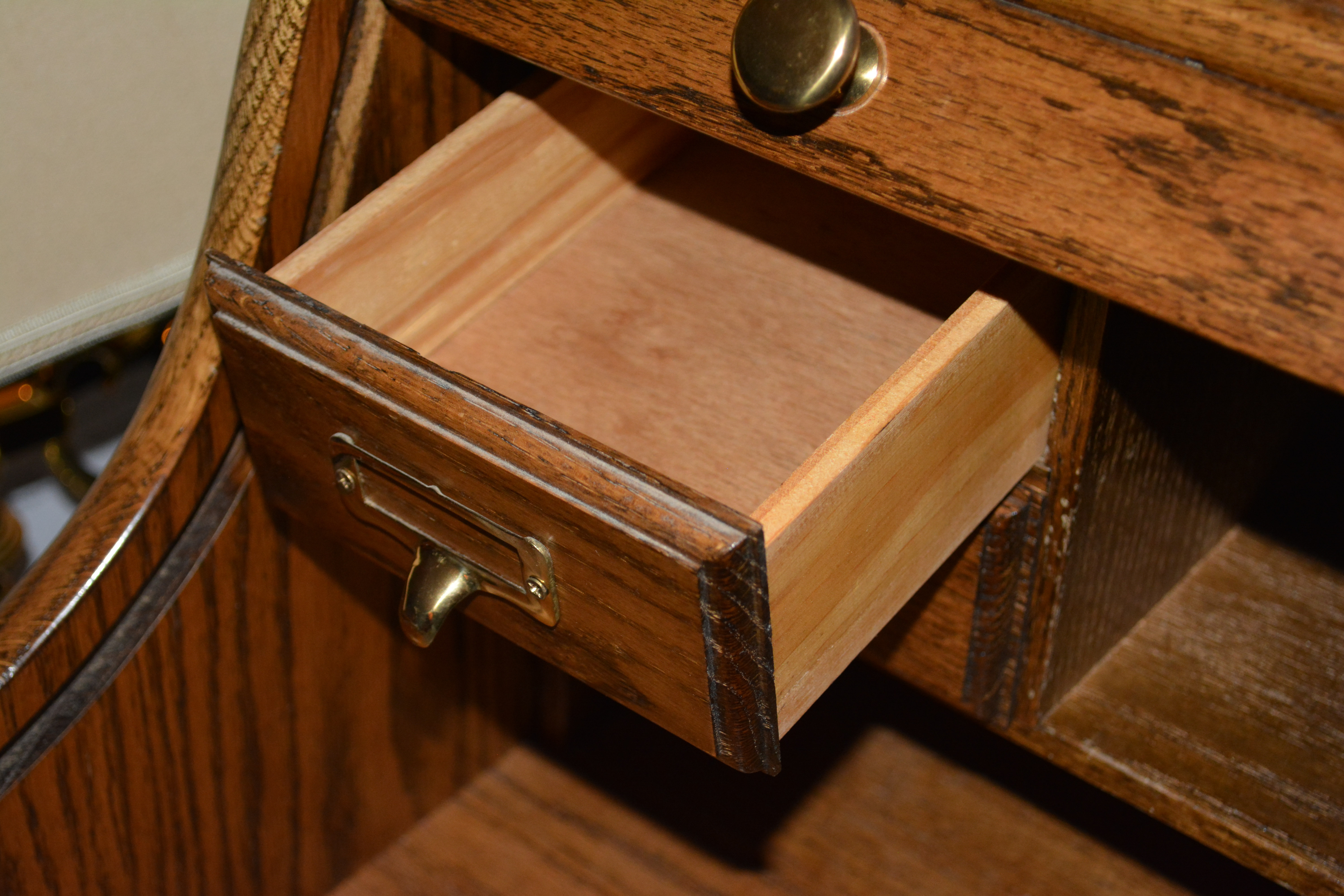 Oak Rolltop Desk With Office Chair