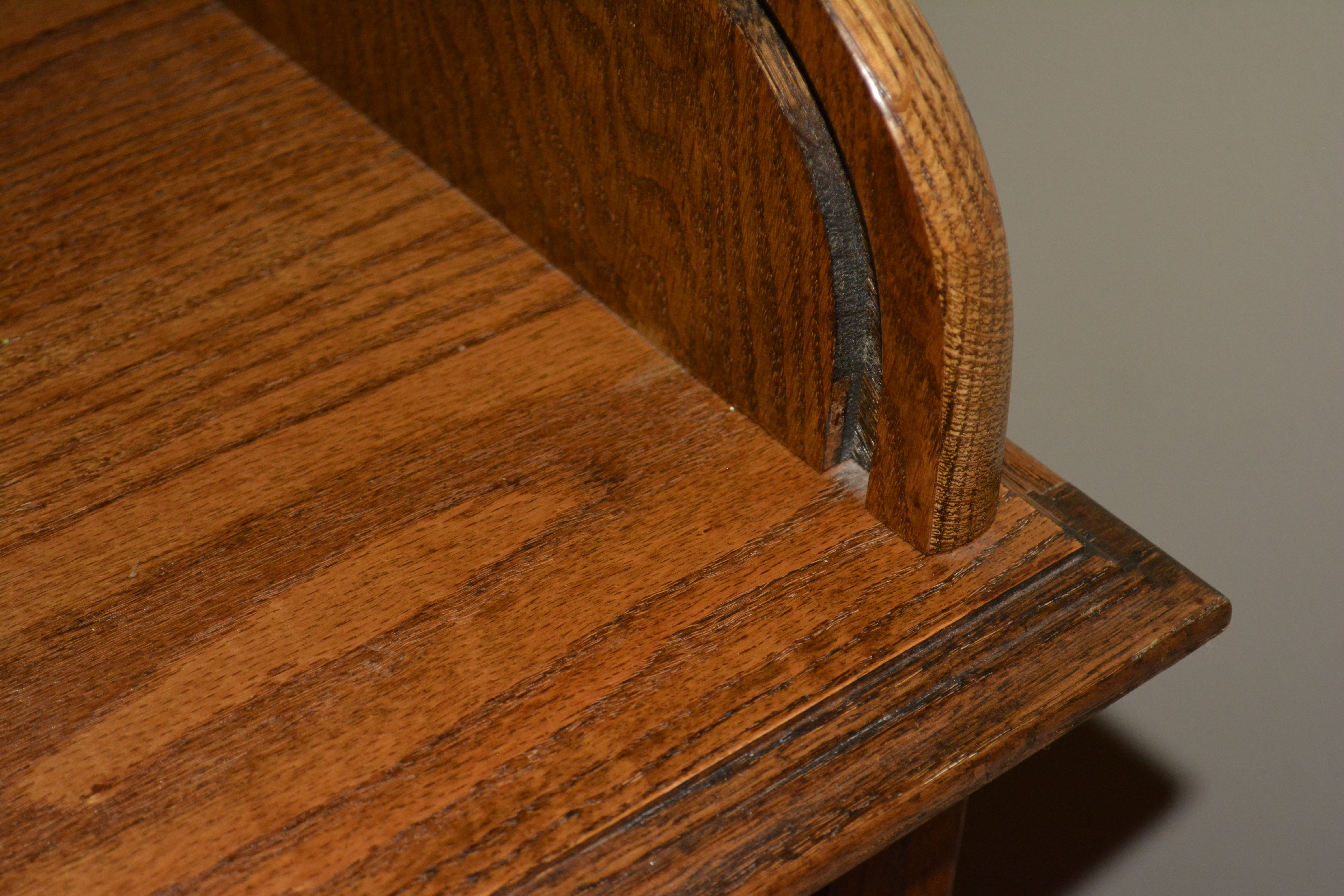 Oak Rolltop Desk With Office Chair