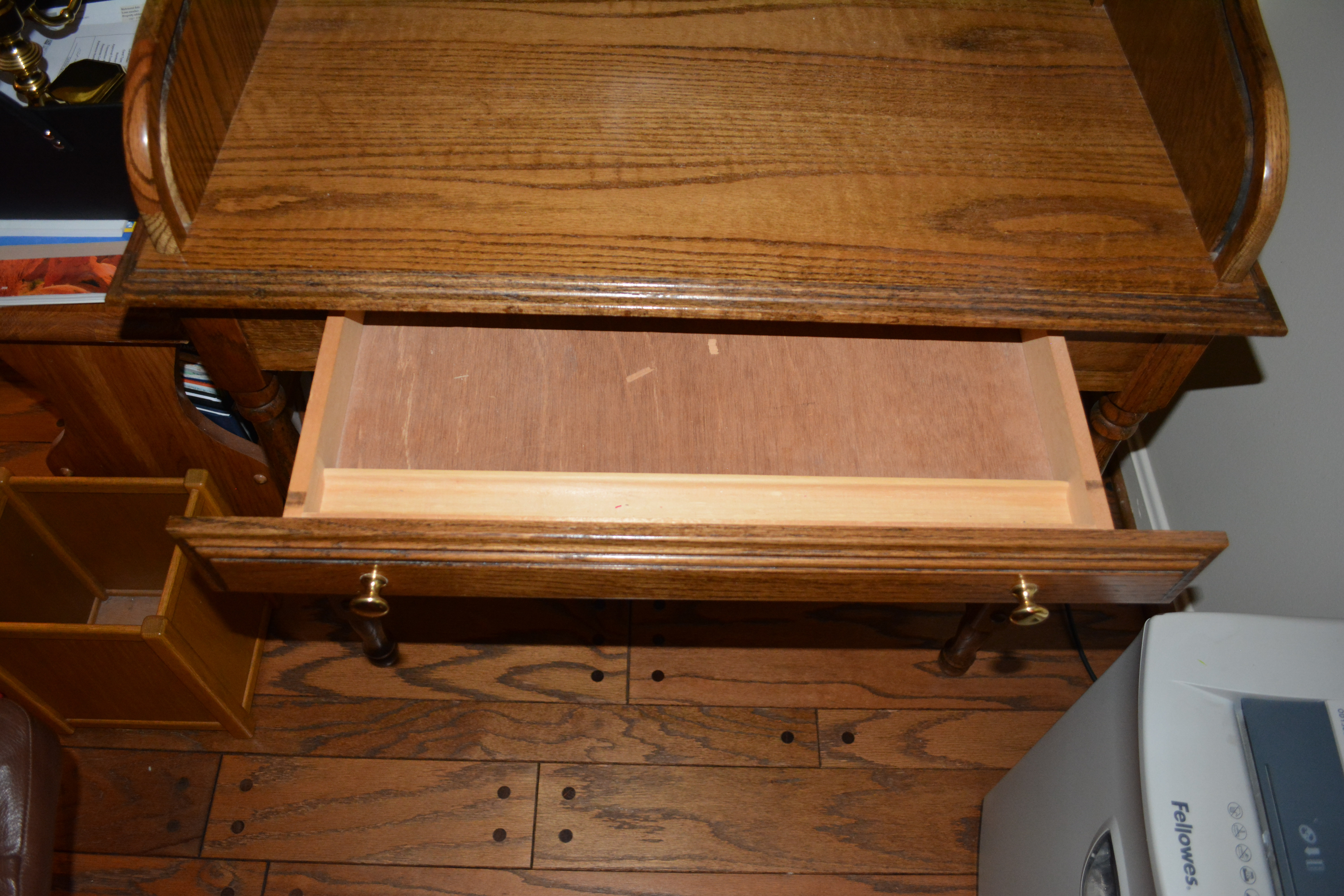 Oak Rolltop Desk With Office Chair