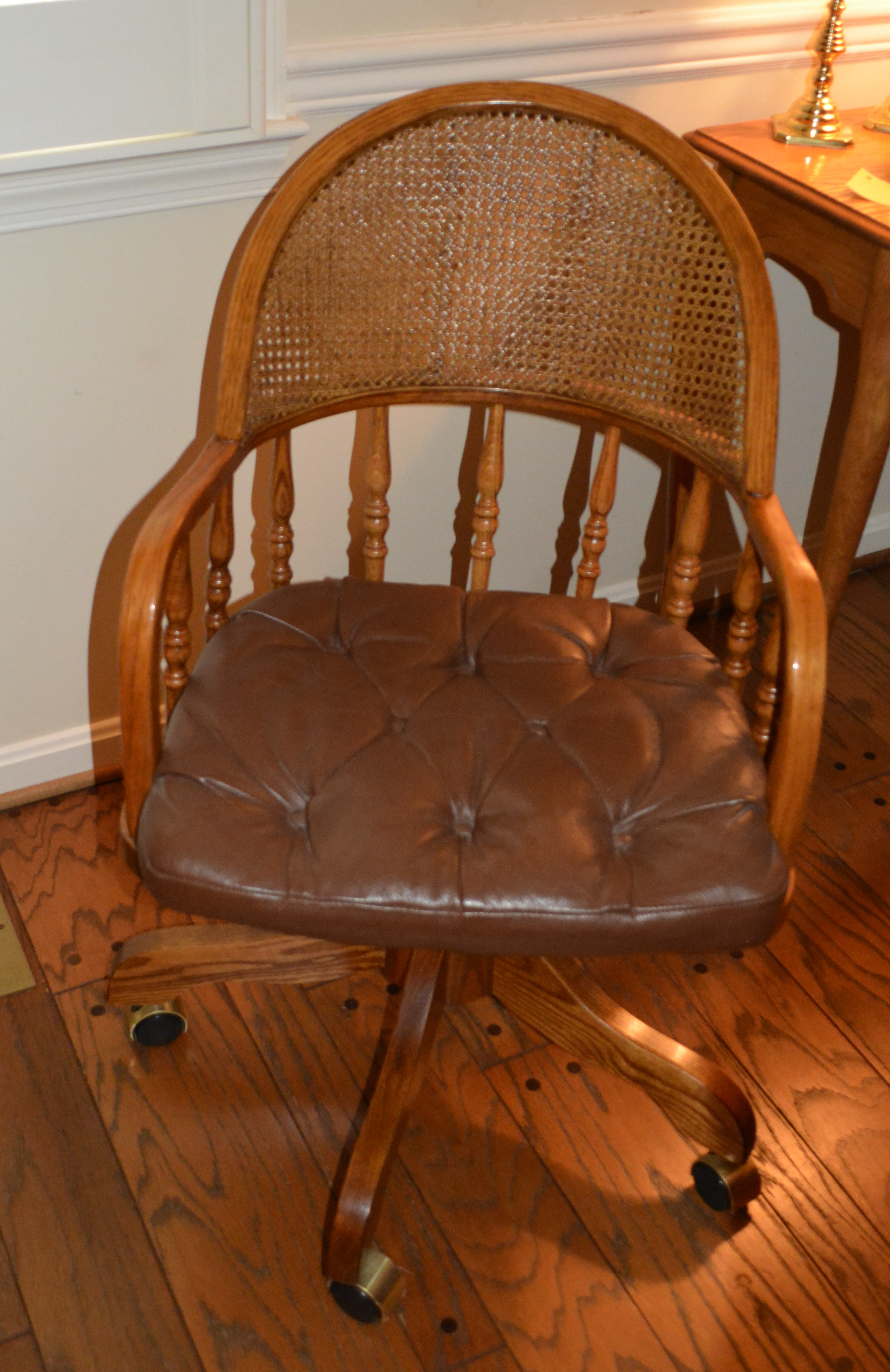 Oak Rolltop Desk With Office Chair